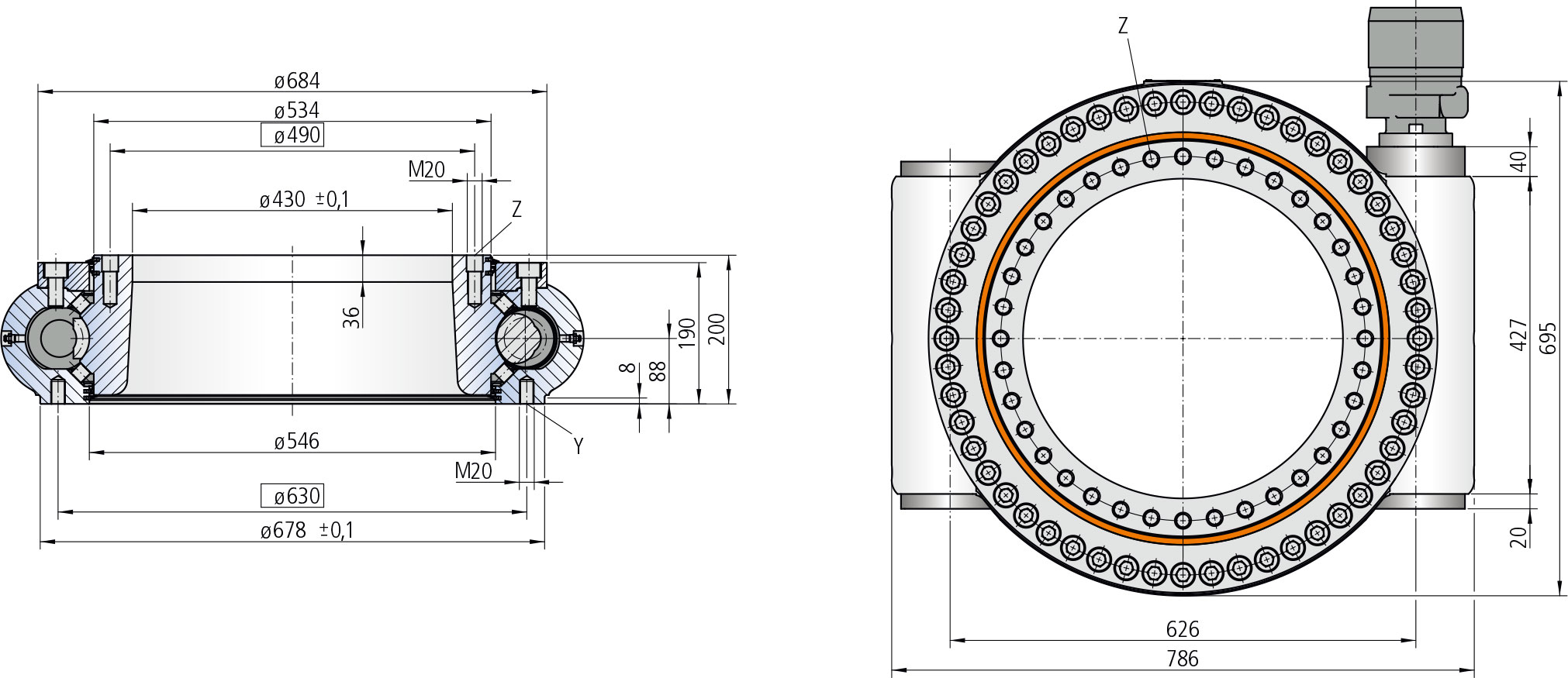 WD-H 0490 / 1 drive WD-H Series cad drawing