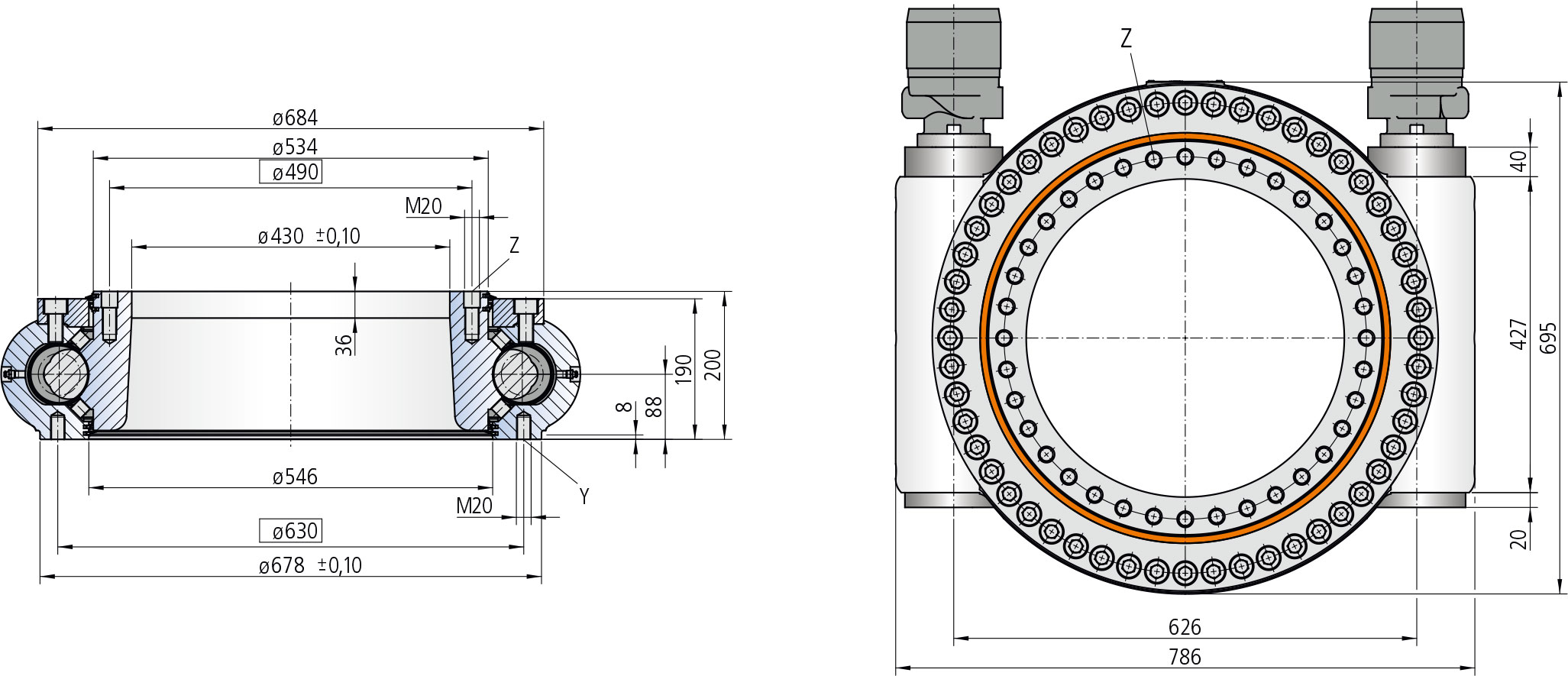 WD-H 0490 / 2 drive WD-H Series cad drawing