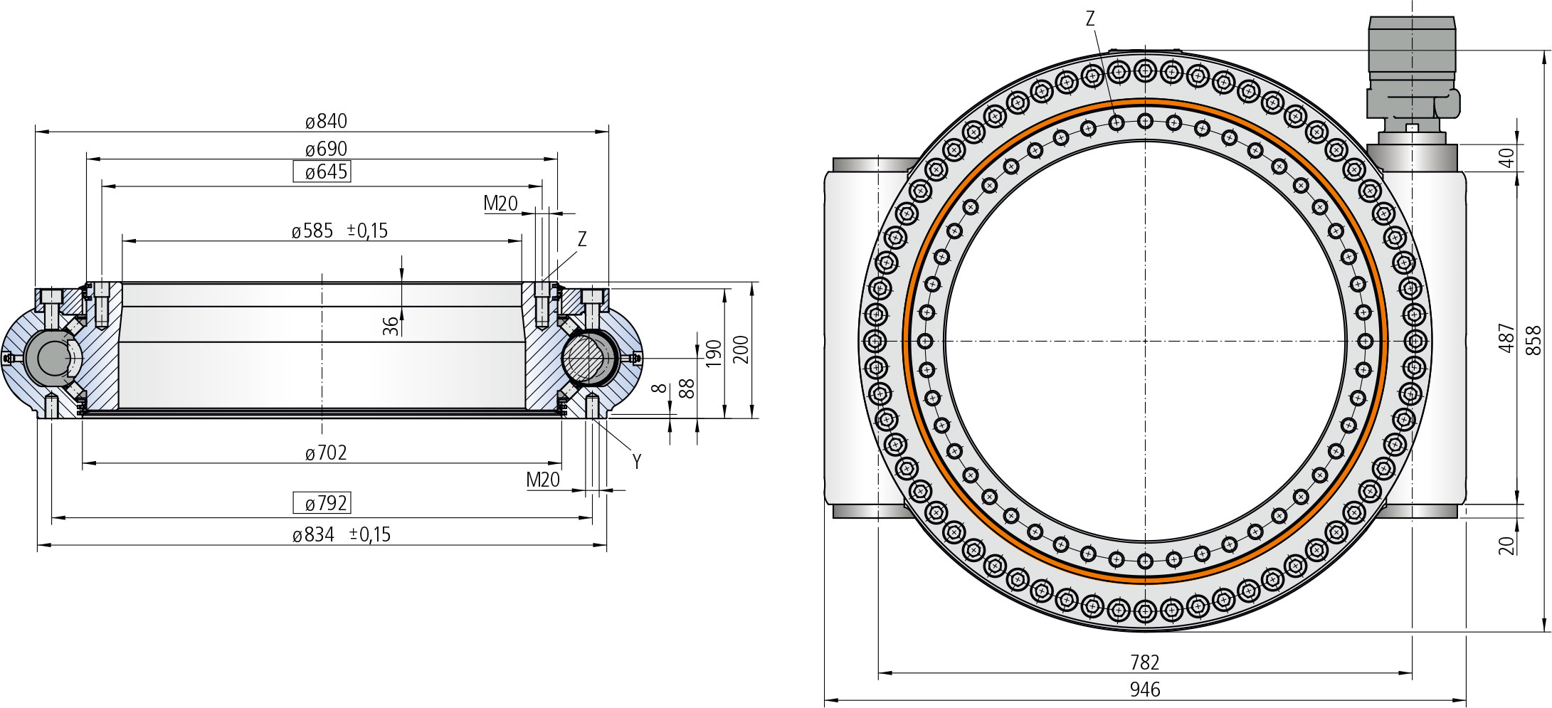 WD-H 0645 / 1 drive WD-H Series cad drawing