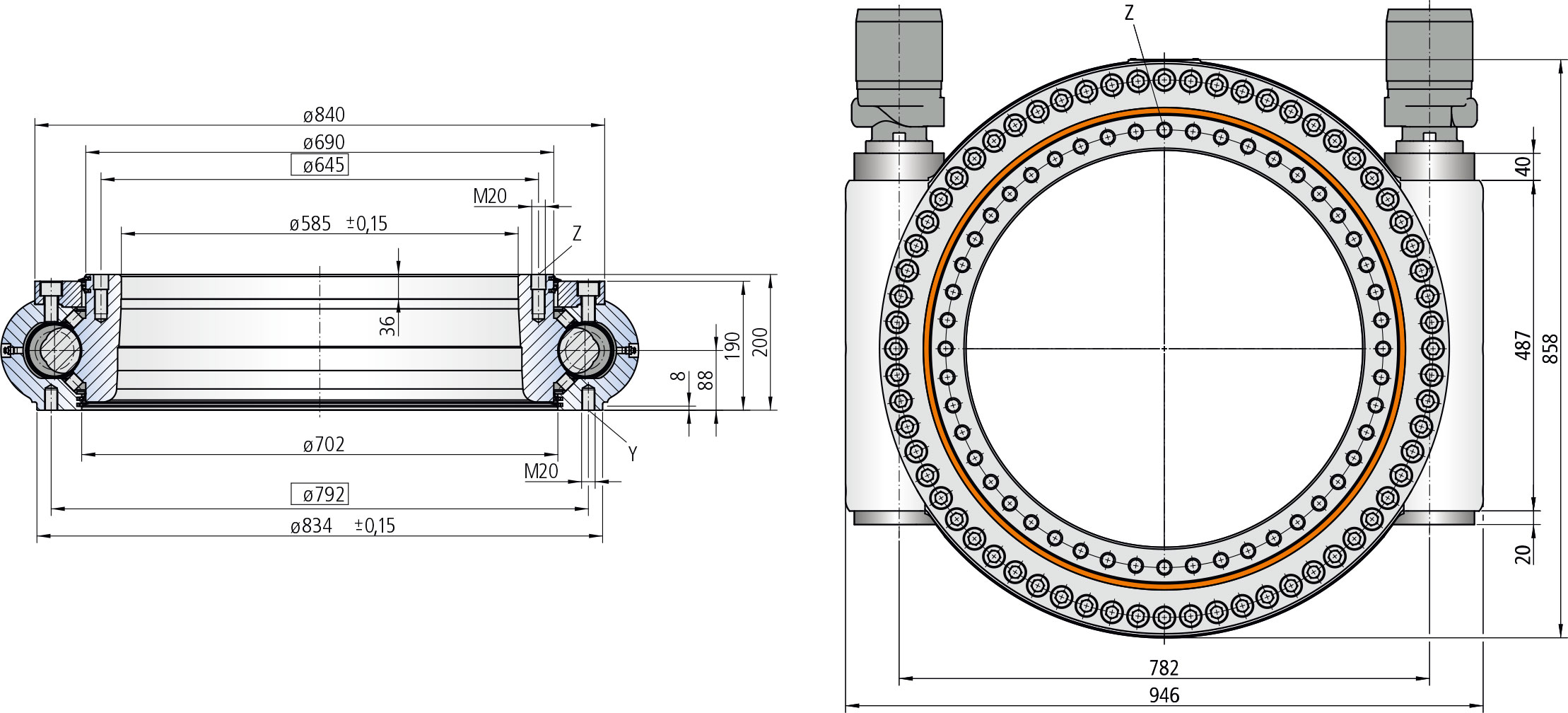 WD-H 0645 / 2 drive WD-H Series cad drawing