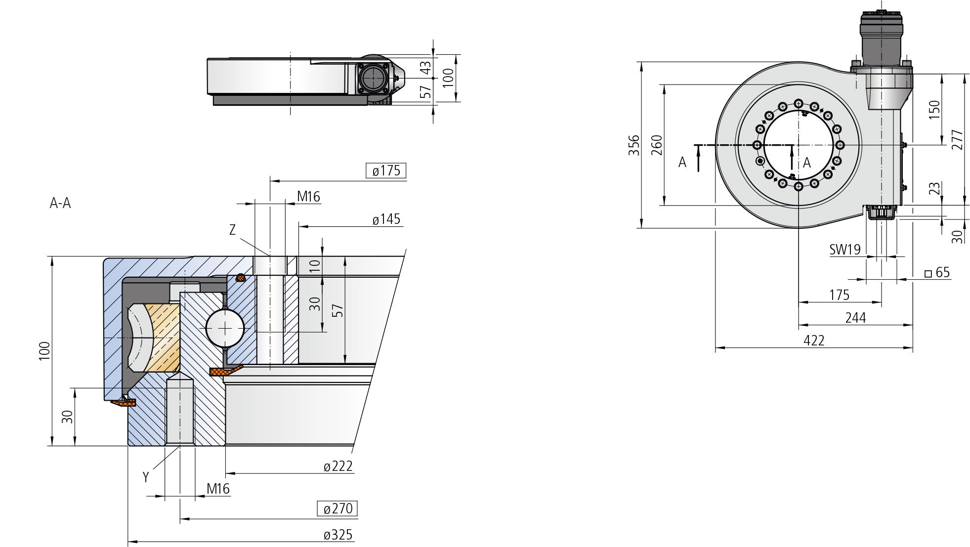 WD-LC 0223 / 1-row / 1 drive WD-L Series cad drawing