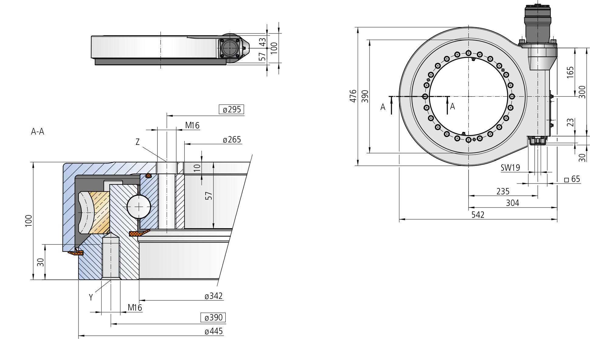 WD-LC 0343 / 1-row / 1 drive WD-L Series cad drawing