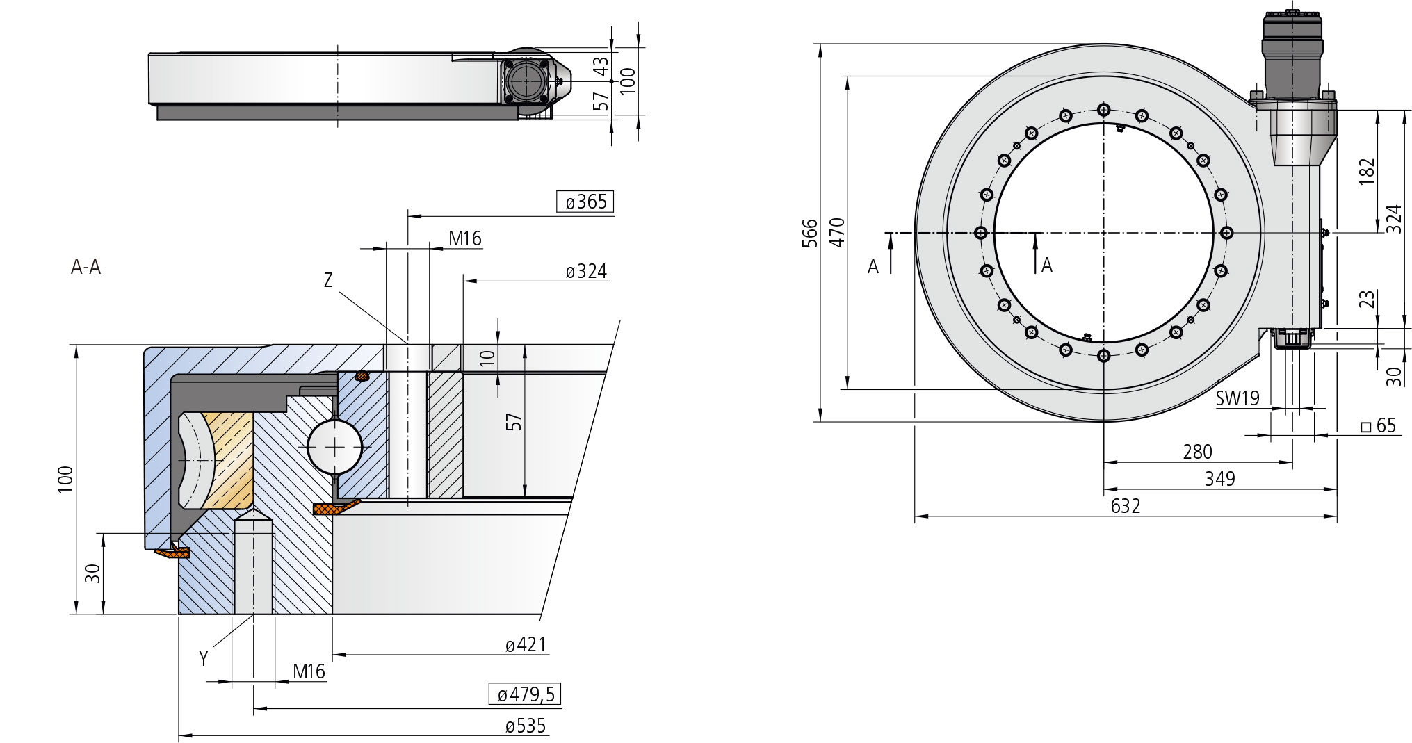 WD-LC 0419 / 1-row / 1 drive WD-L Series cad drawing
