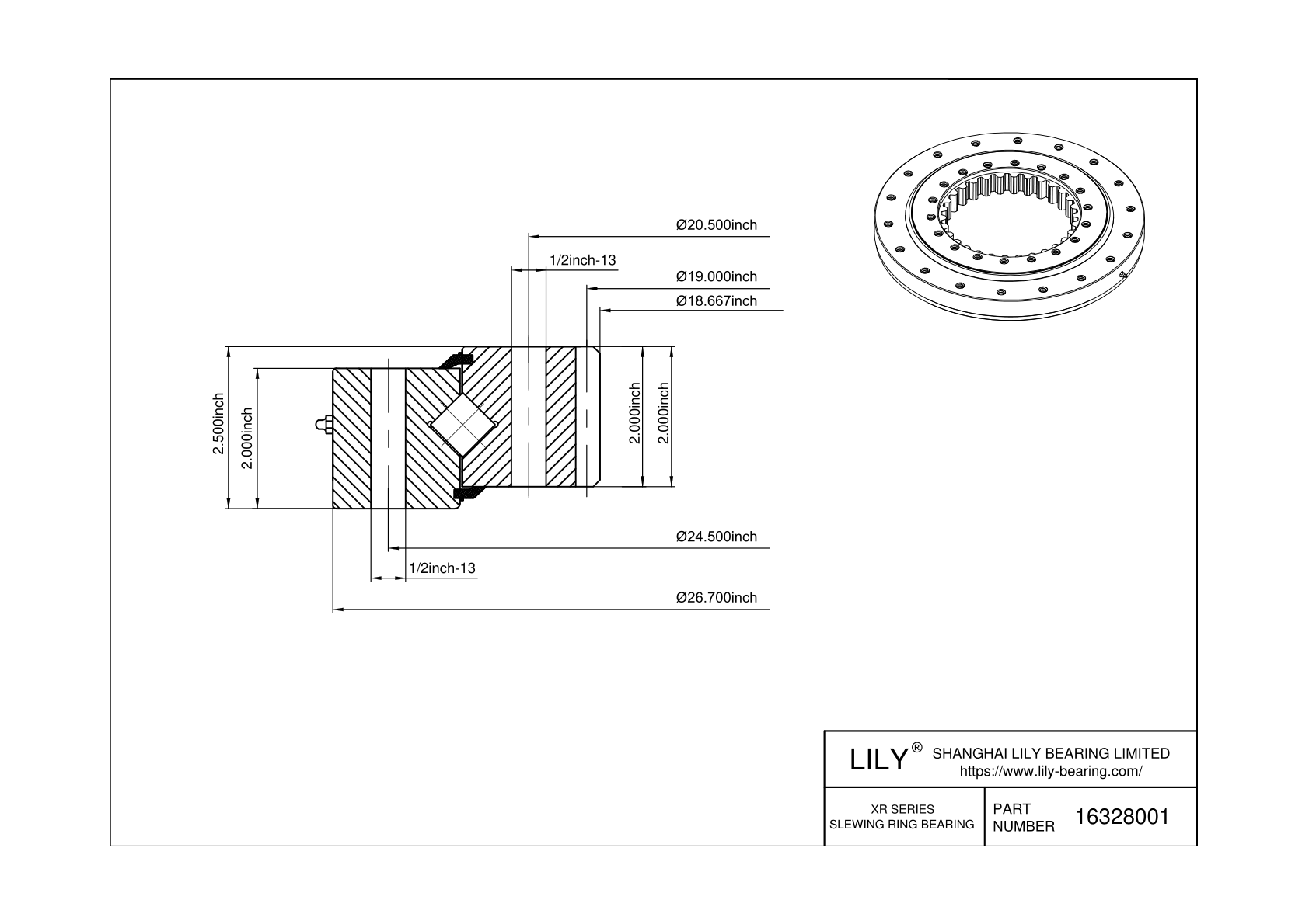 16328001 XR Series cad drawing