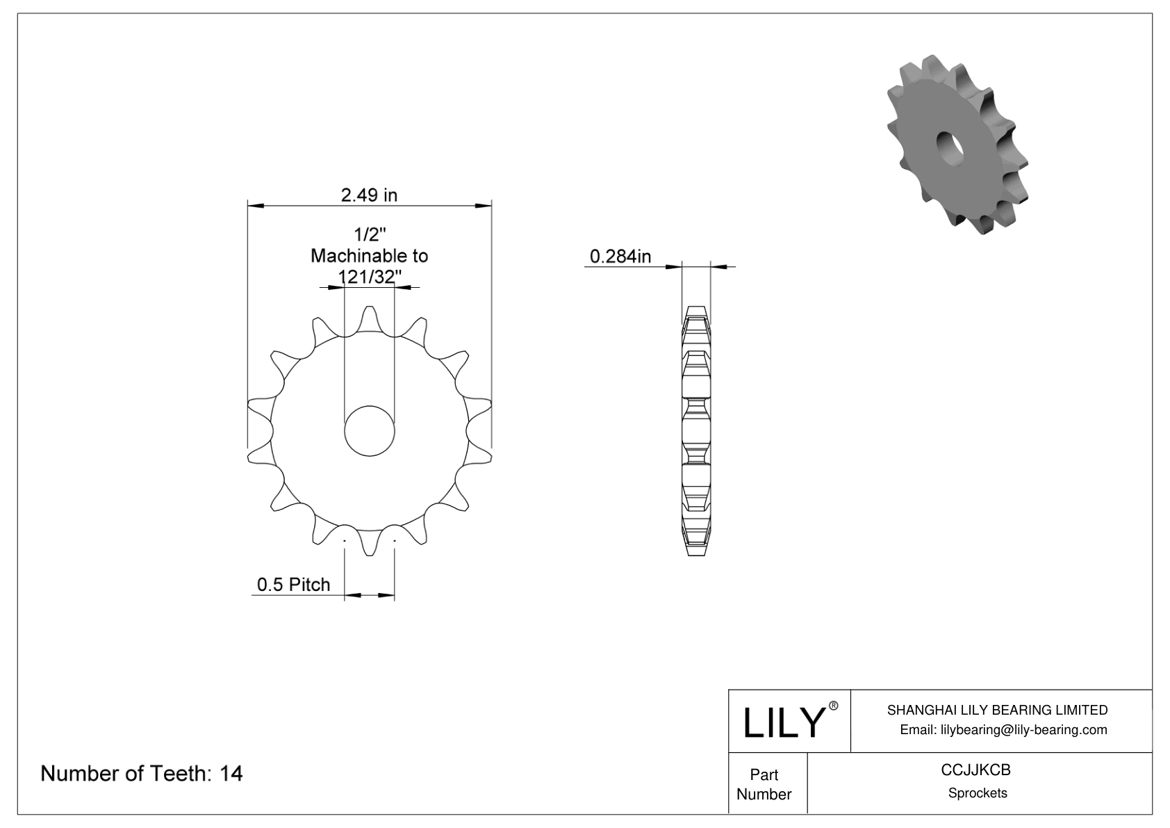 CCJJKCB Flat Sprockets for ANSI Roller Chain cad drawing