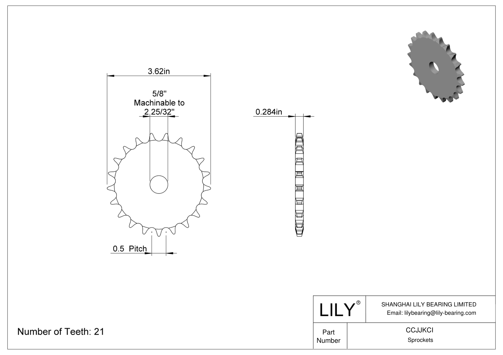 CCJJKCI Flat Sprockets for ANSI Roller Chain cad drawing