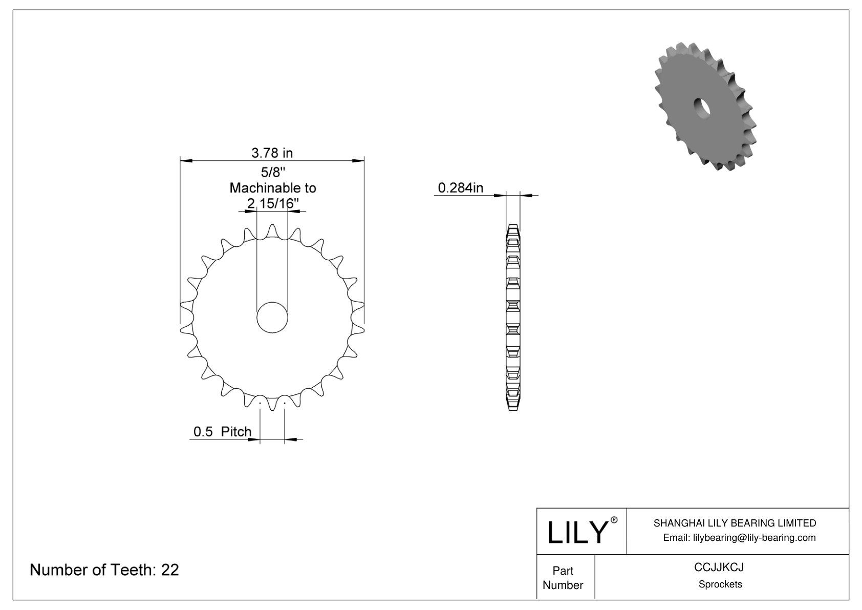 CCJJKCJ Flat Sprockets for ANSI Roller Chain cad drawing