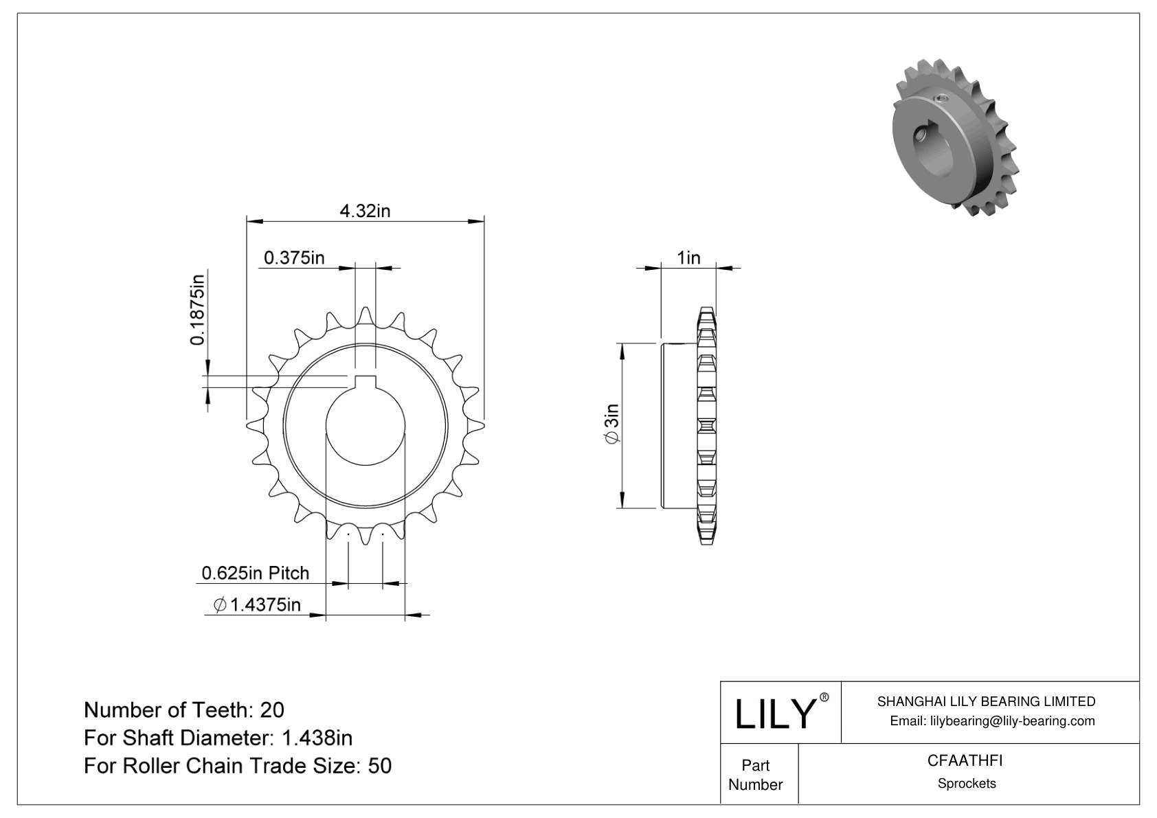 CFAATHFI 用于 ANSI 滚子链的耐磨链轮 cad drawing