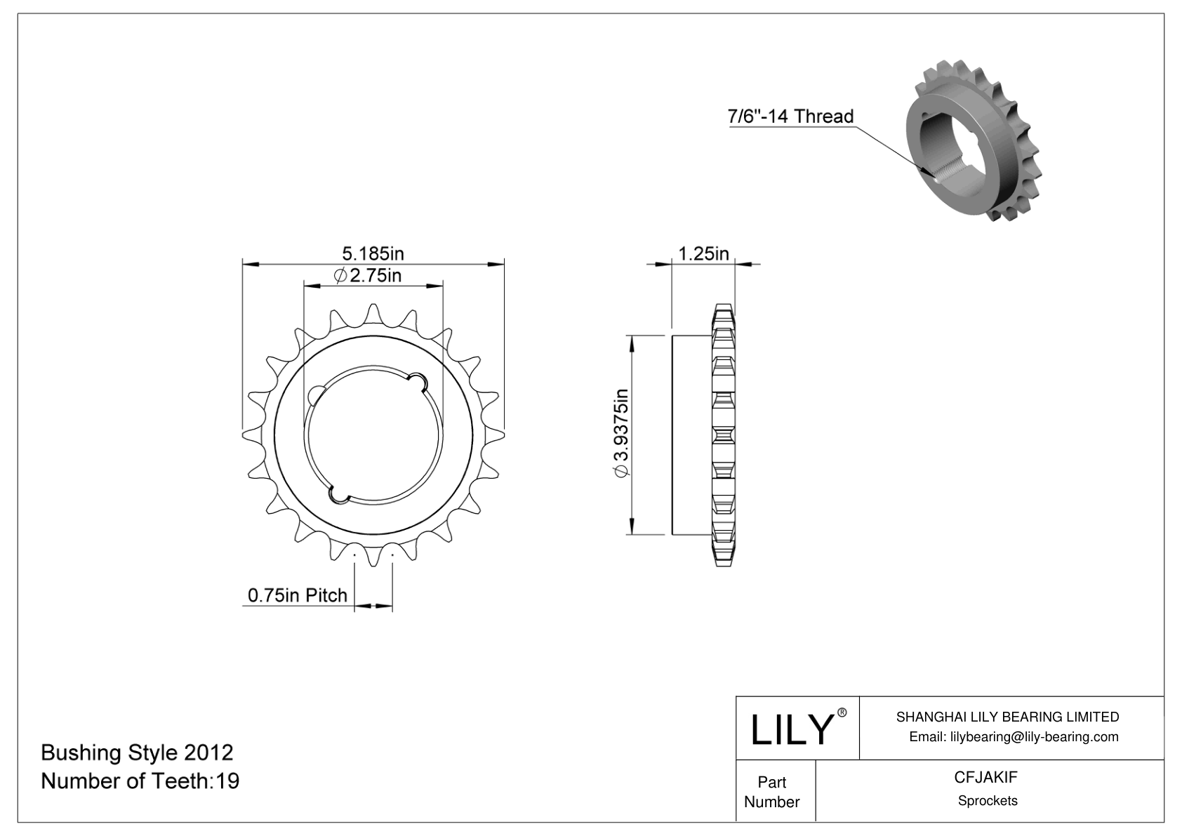 CFJAKIF 用于 ANSI 滚子链的锥锁衬套内孔链轮 cad drawing