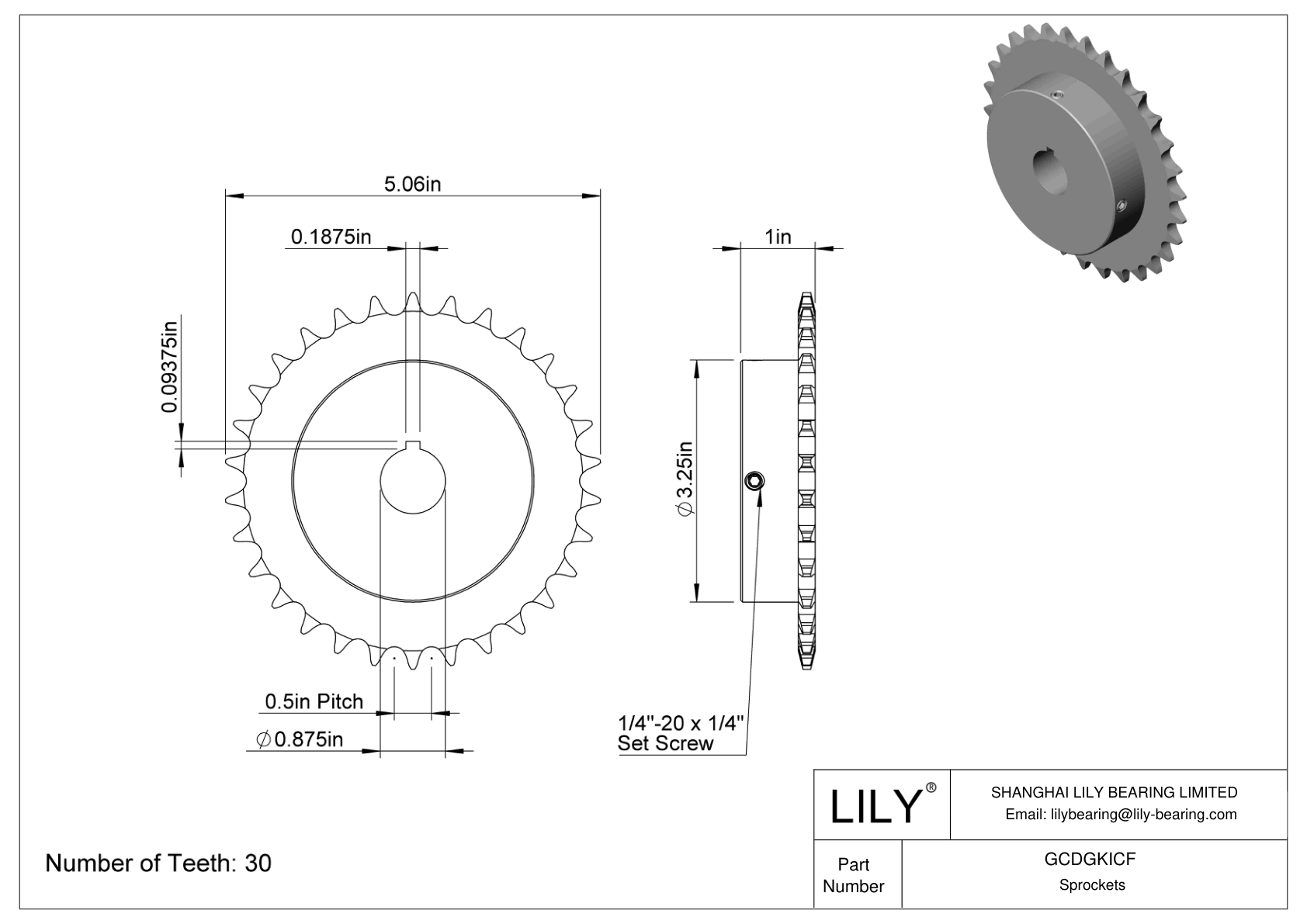 GCDGKICF Sprockets for ANSI Roller Chain cad drawing