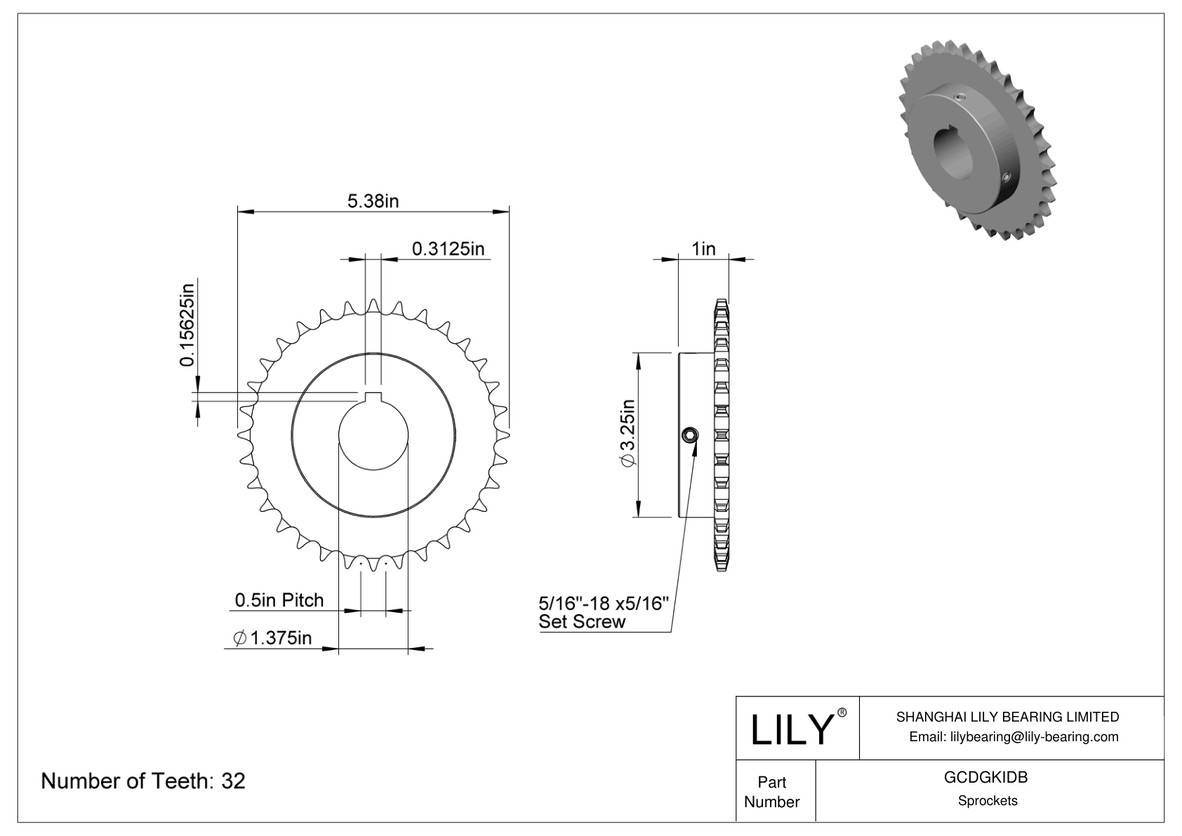 GCDGKIDB Sprockets for ANSI Roller Chain cad drawing
