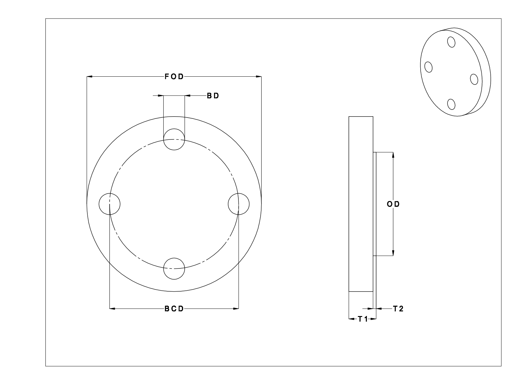 BBDCTBF Bridas de acero para tubos sin roscar de baja presión cad drawing