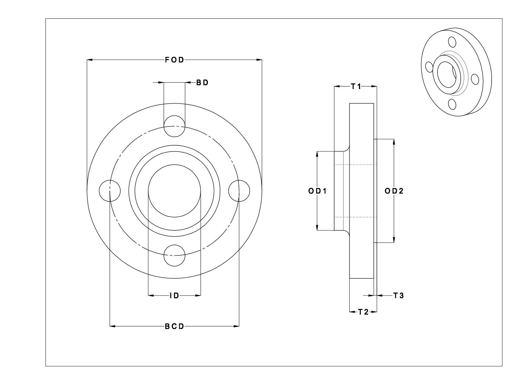 BBDCTCD 低压钢制无螺纹钢管法兰 cad drawing