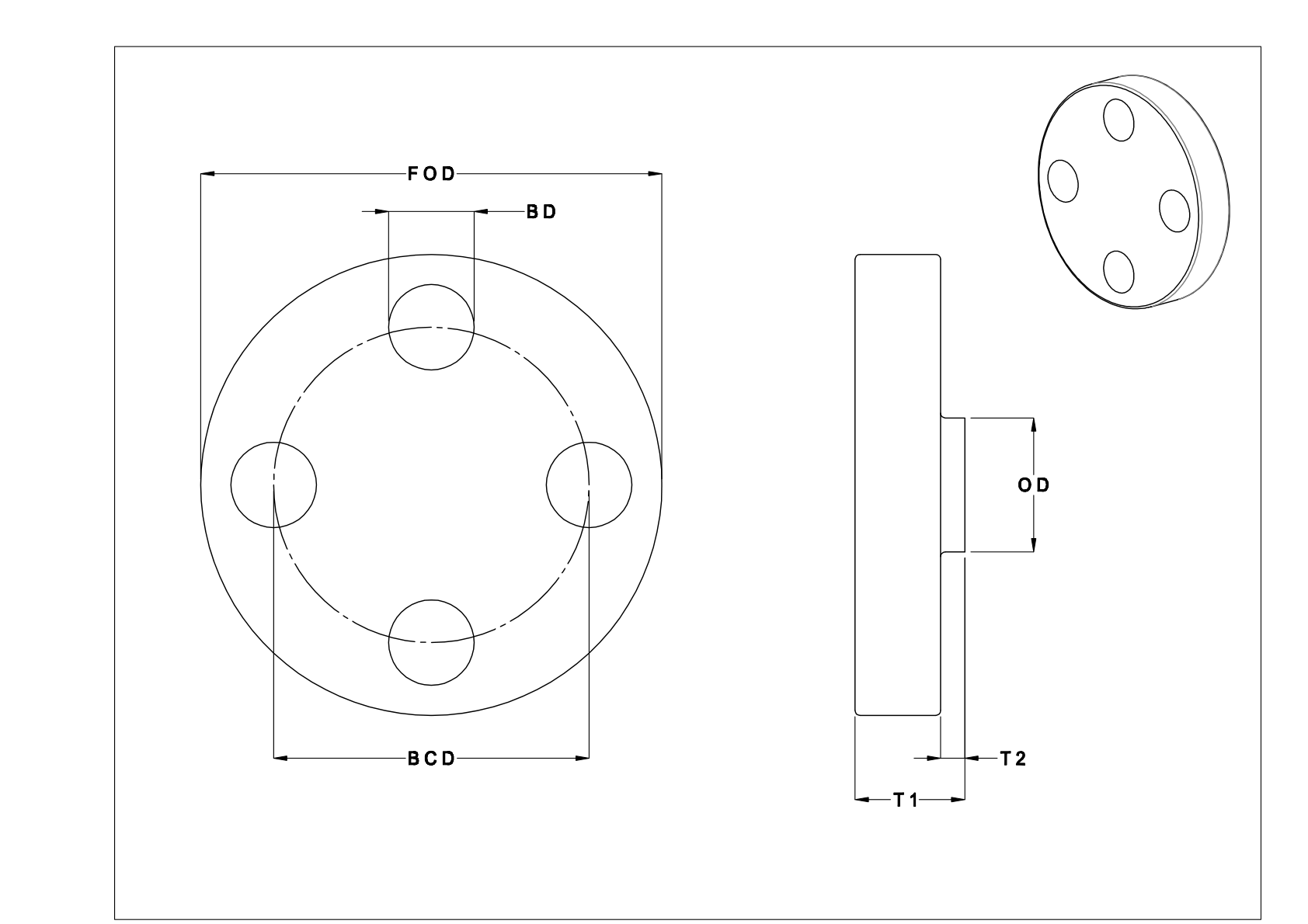 BBDJTFF Extreme-Pressure Steel Unthreaded Pipe Flanges cad drawing