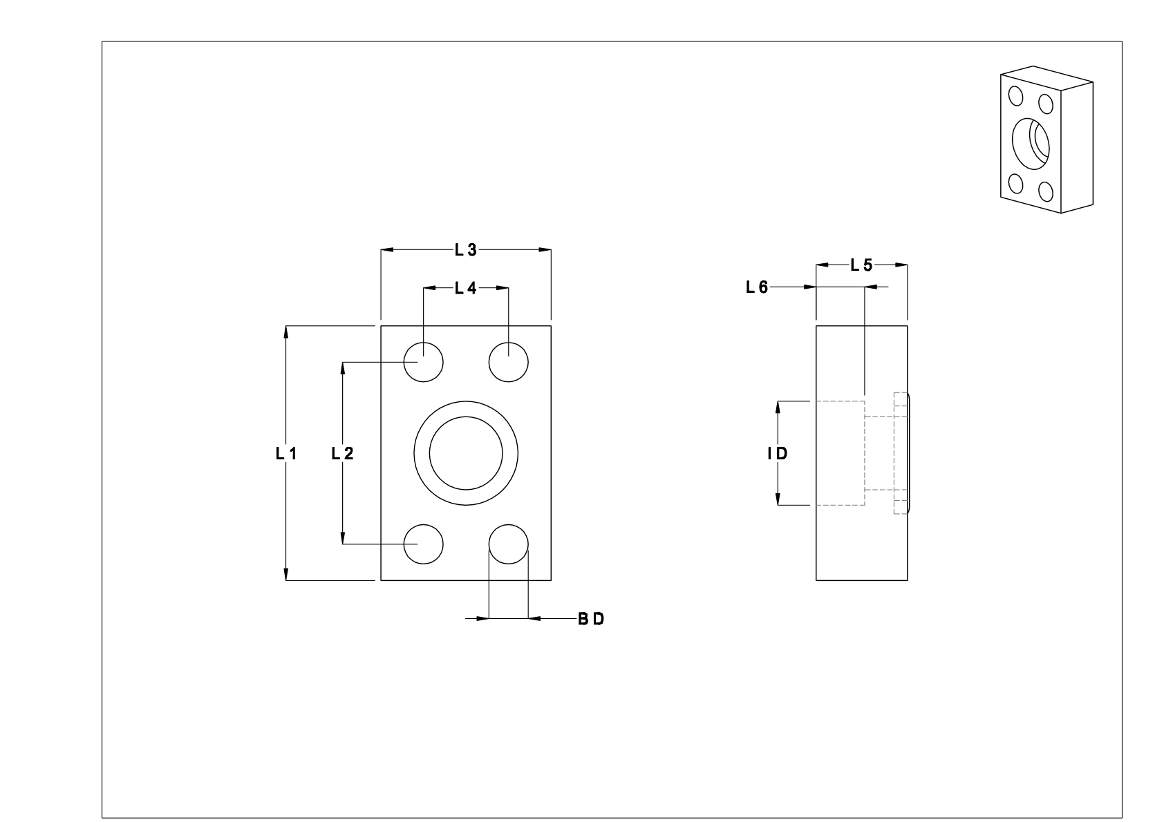 BEDBNABF High-Pressure Stainless Steel Unthreaded SAE Pipe Flanges cad drawing