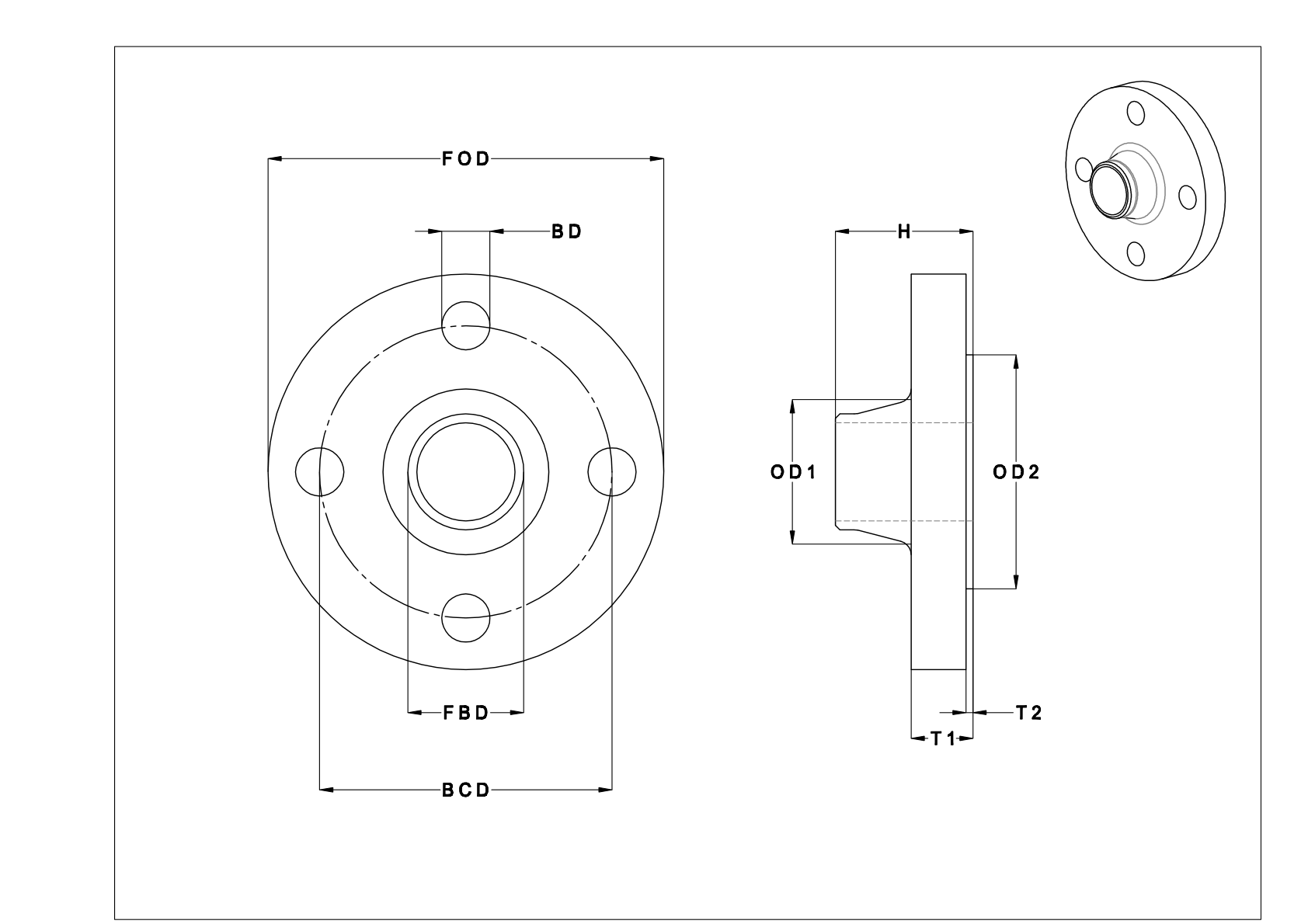 BEECNBG 低压不锈钢无螺纹管法兰 cad drawing