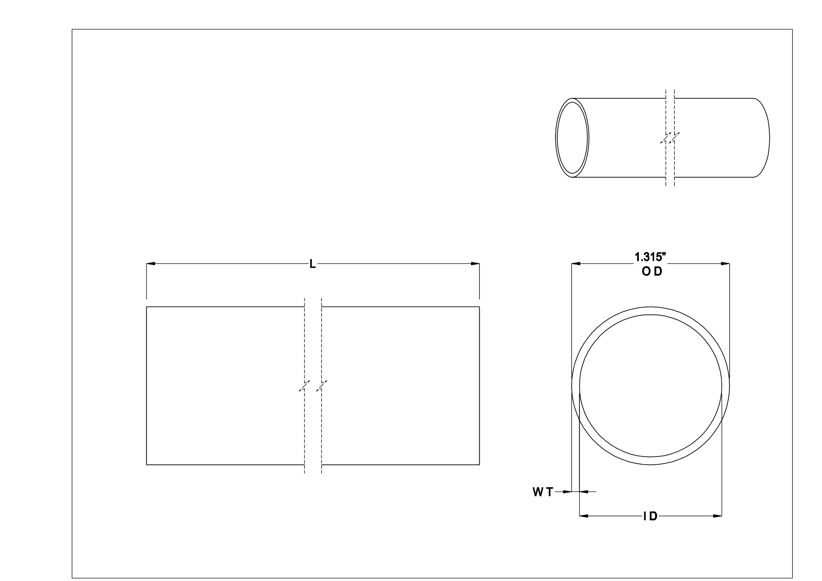 BJEGKDB 铜镍无螺纹管 cad drawing