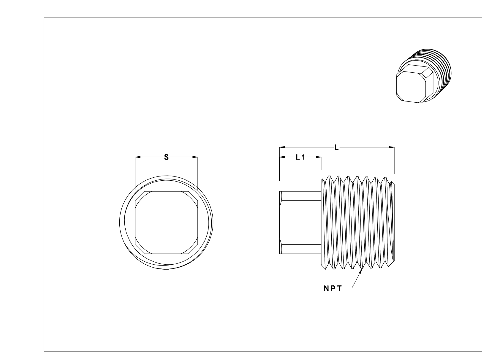 BJGBKBI Titanium Threaded Pipe Fittings cad drawing