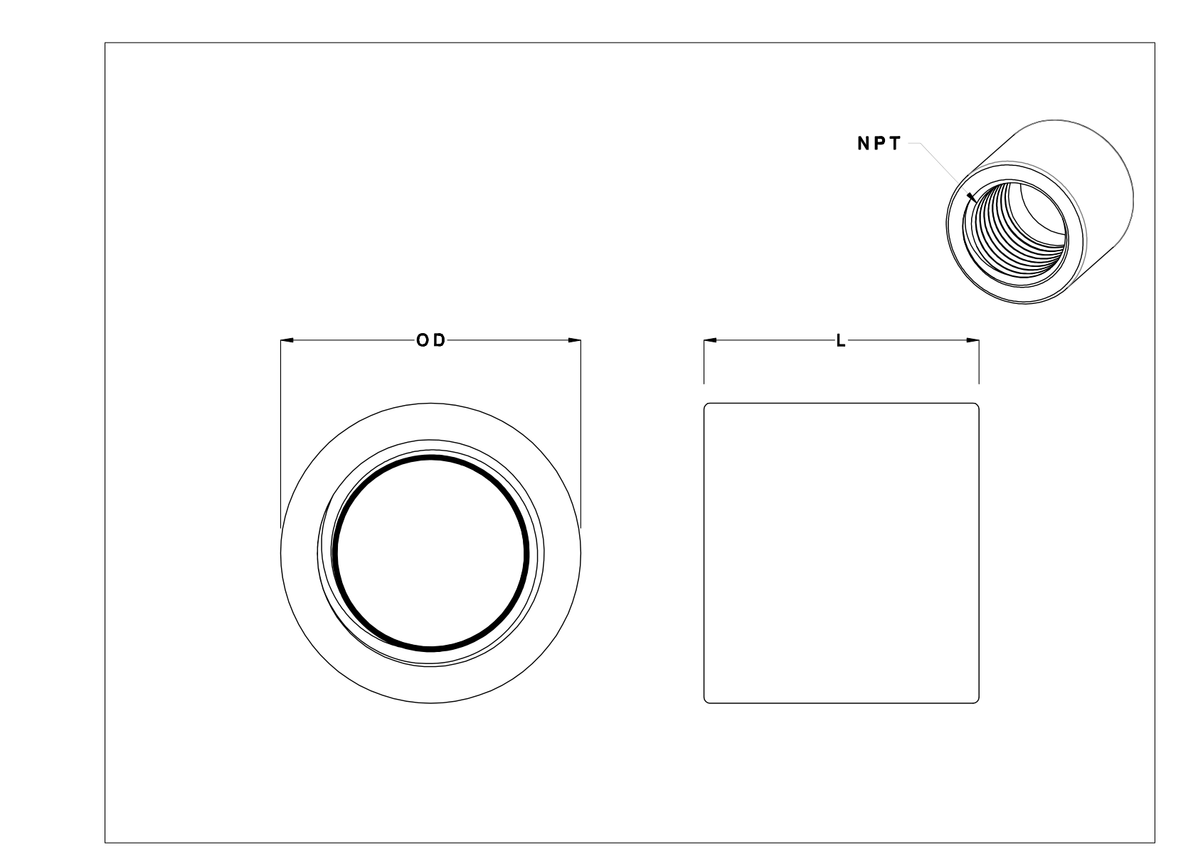 BJGBKCJ Titanium Threaded Pipe Fittings cad drawing