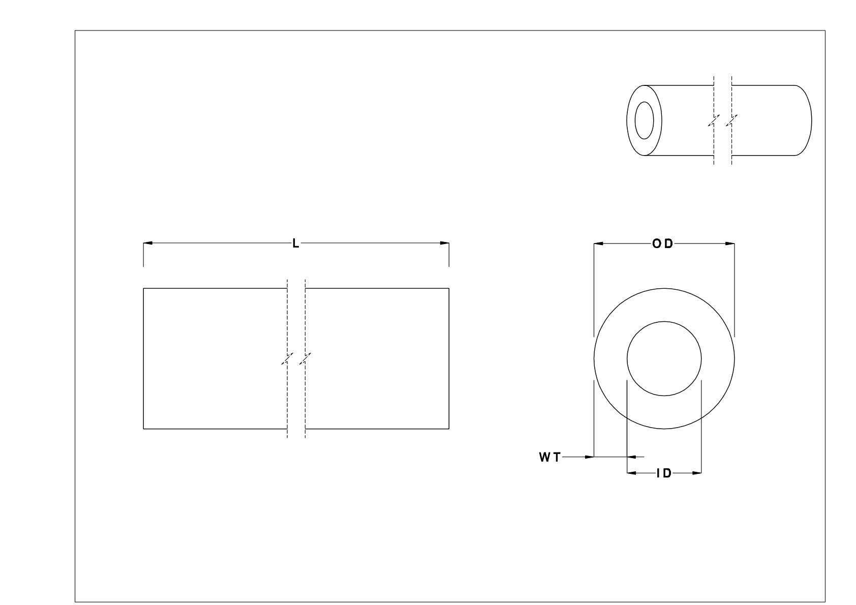 HJHCKDBB Espigas y tubos sin rosca de acero de pared gruesa cad drawing