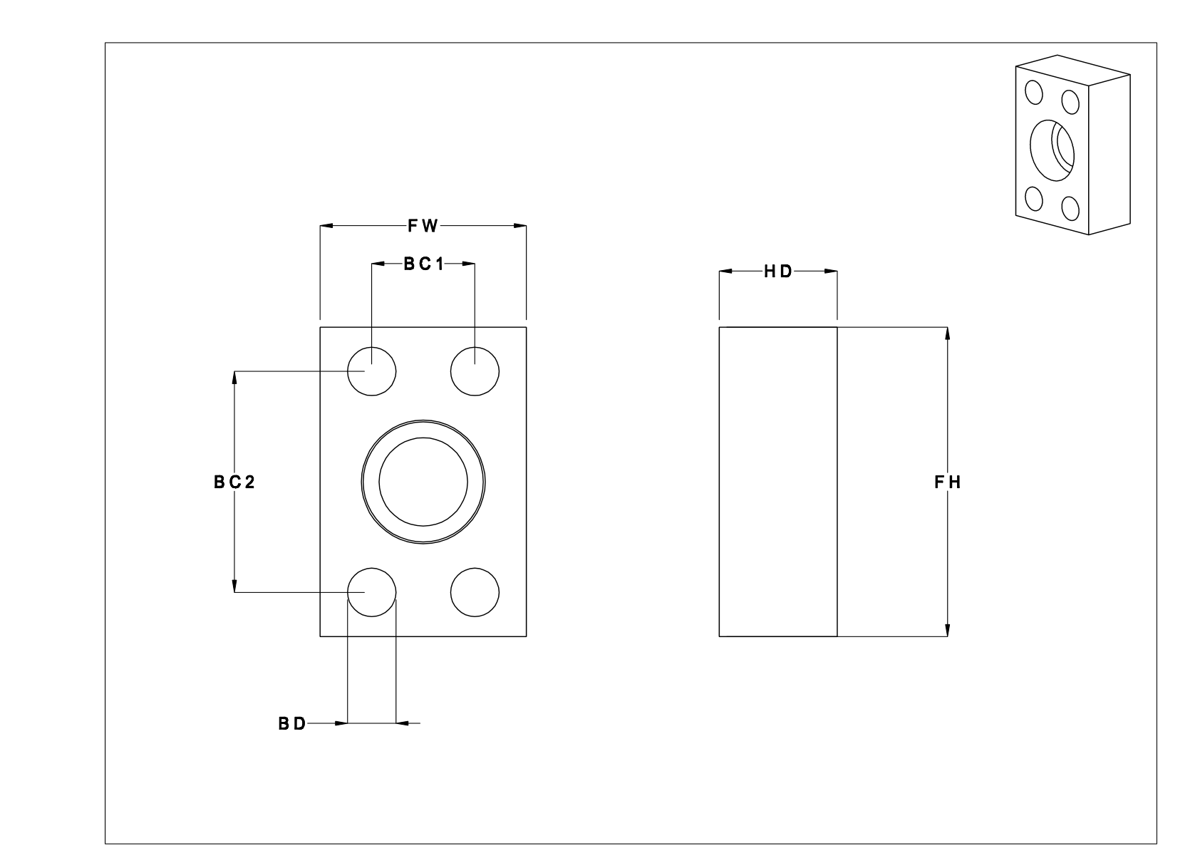 CBCFNDJ Bridas para tubos SAE de acero sin roscar de alta presión cad drawing