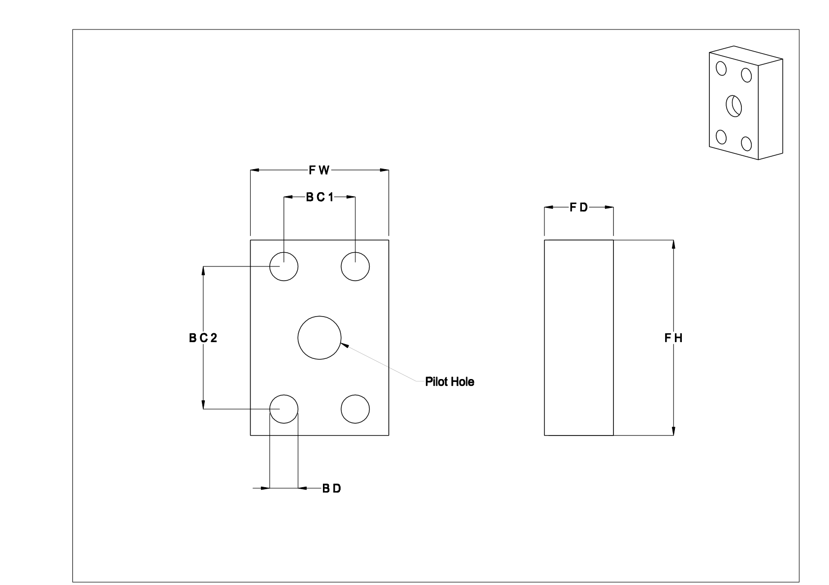 CBCFNEH Bridas para tubos SAE de acero sin roscar de alta presión cad drawing