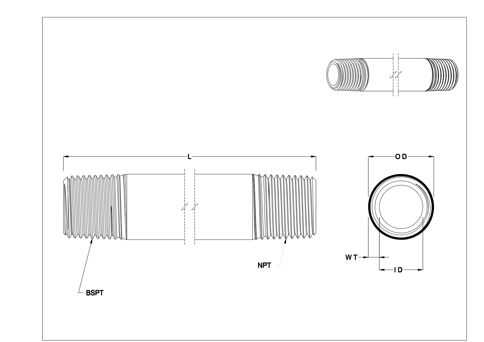 CHEEKBD 标准壁厚铝质螺纹管接头和管道 cad drawing