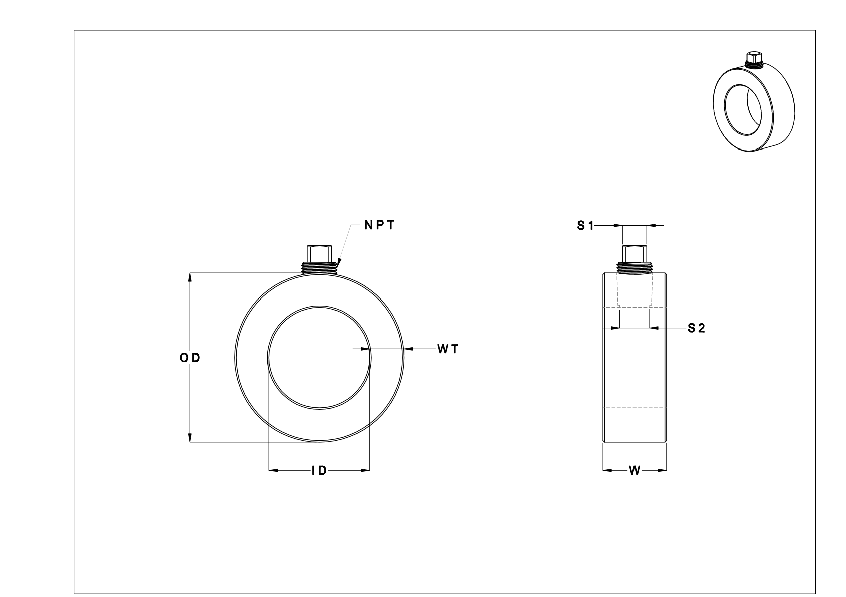 DJBCNBE 钢制放气环 cad drawing