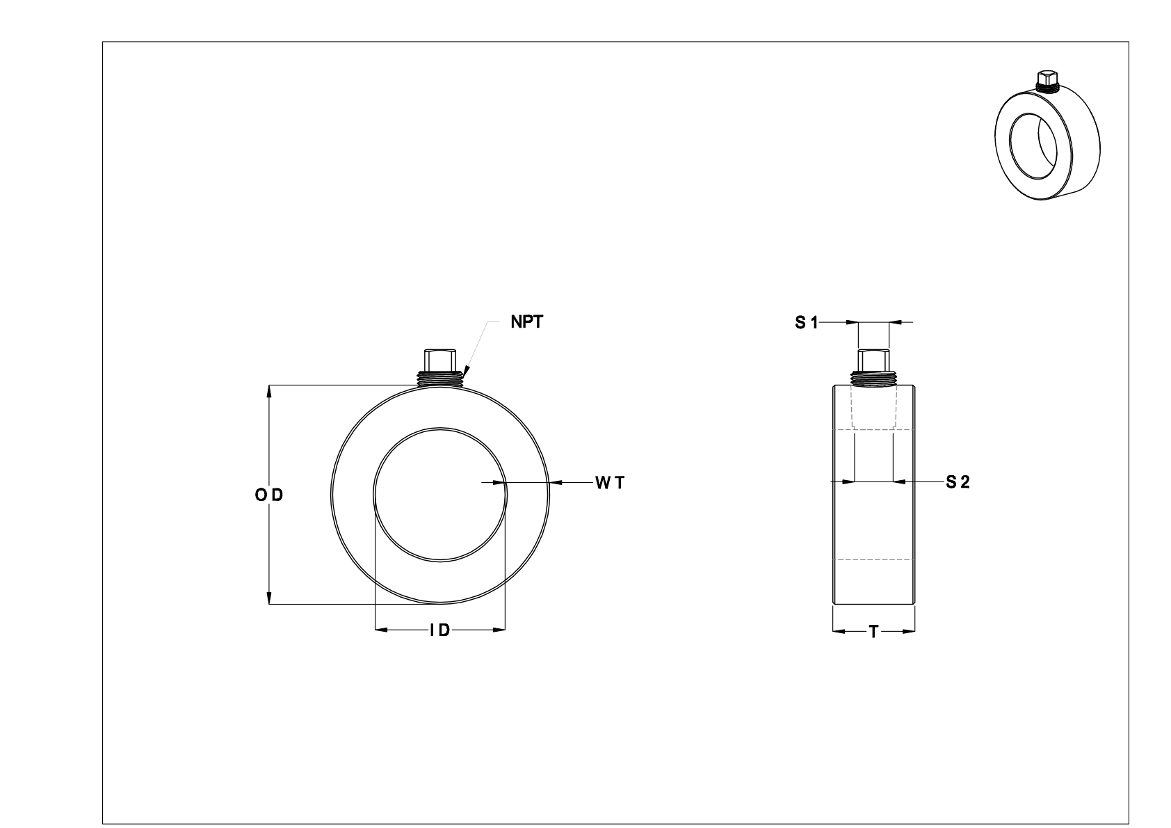 DJBENBB 不锈钢放气环 cad drawing