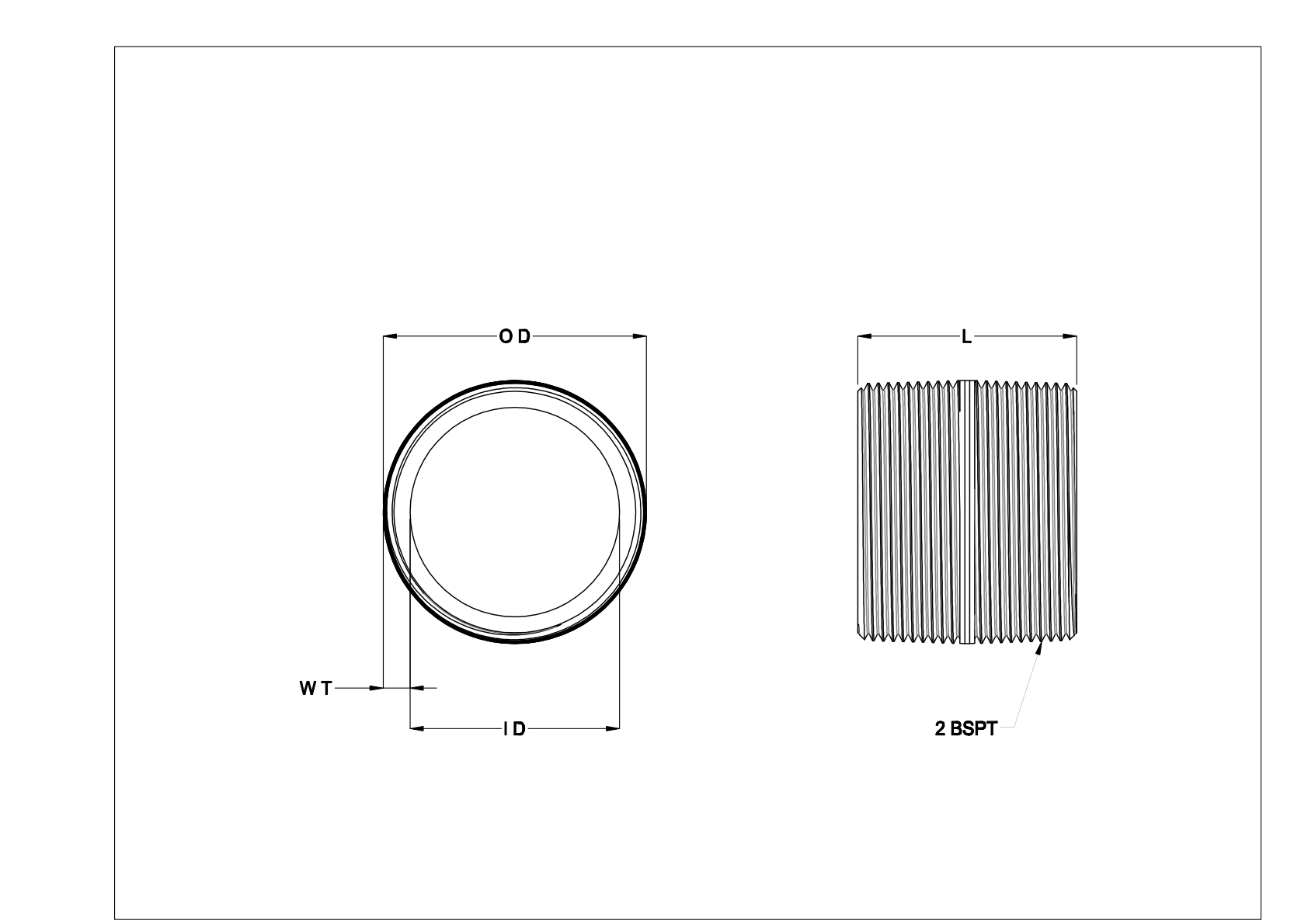 EAHDNBDG Thick-Wall Steel Threaded Pipe Nipples and Pipe cad drawing