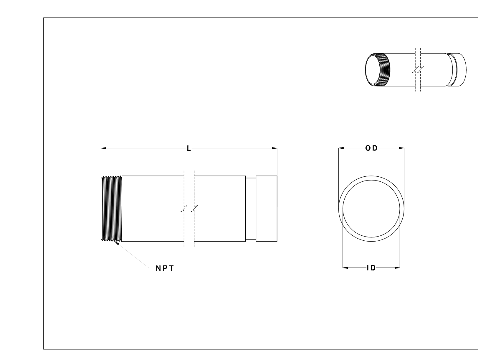 EBDJKDGF Standard-Wall Grooved-End Steel Pipe Nipples and Pipe cad drawing