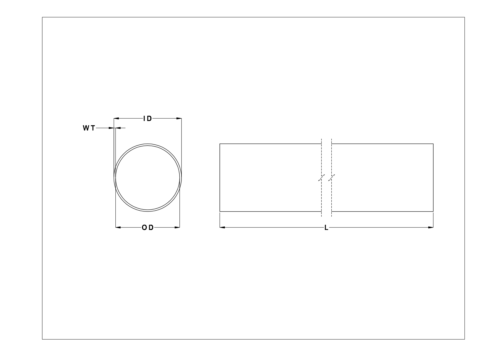 EDEHKFF Thin-Wall Stainless Steel Unthreaded Pipe Nipples and Pipe cad drawing