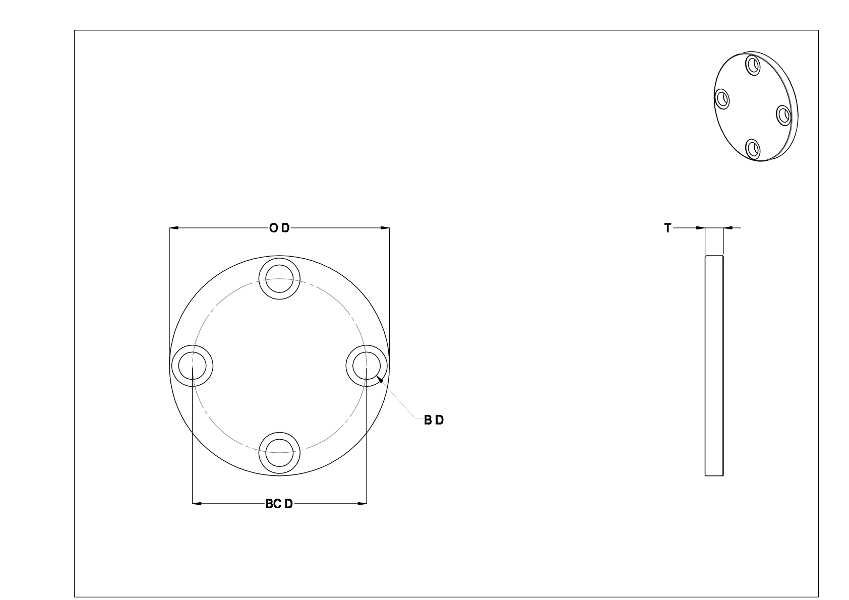 EECJKIGC Brass and Bronze Unthreaded Pipe Flanges cad drawing