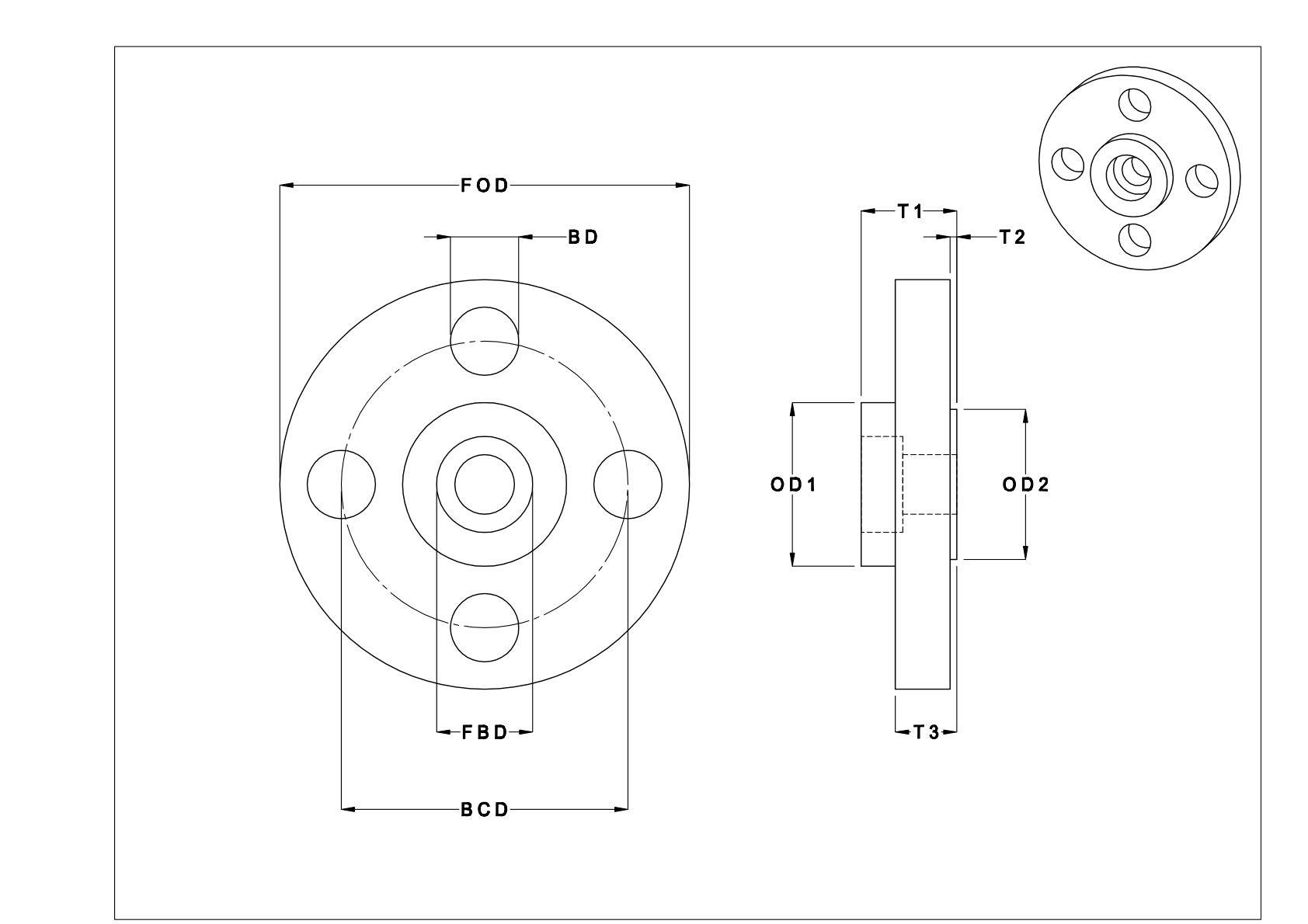 BFDINED 高压不锈钢无螺纹管法兰 cad drawing