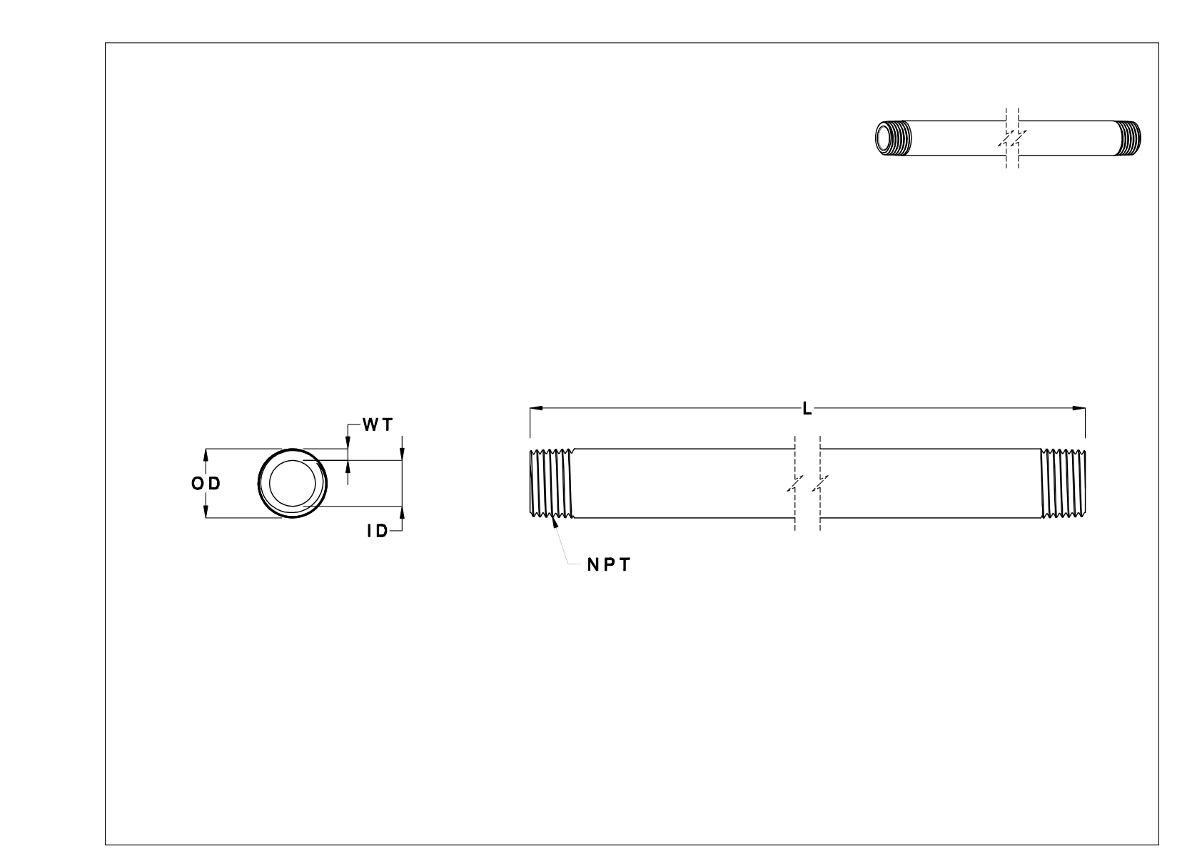 EEGGFKFBE 标准壁厚铝质螺纹管接头和管道 cad drawing