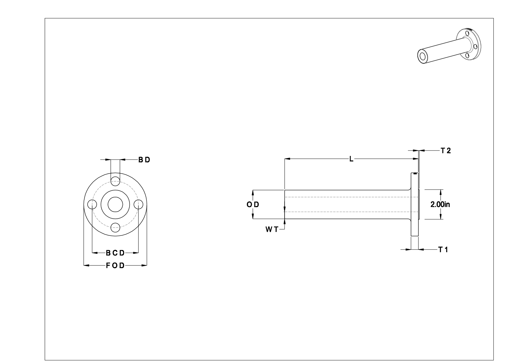 EEGJFKBAF 低压不锈钢无螺纹管法兰 cad drawing