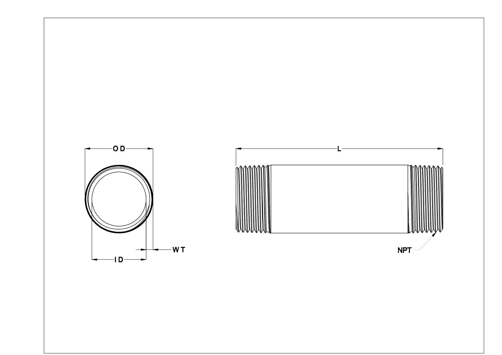 EFGBKFG 标准壁钢制螺纹管接头和管道组合 cad drawing