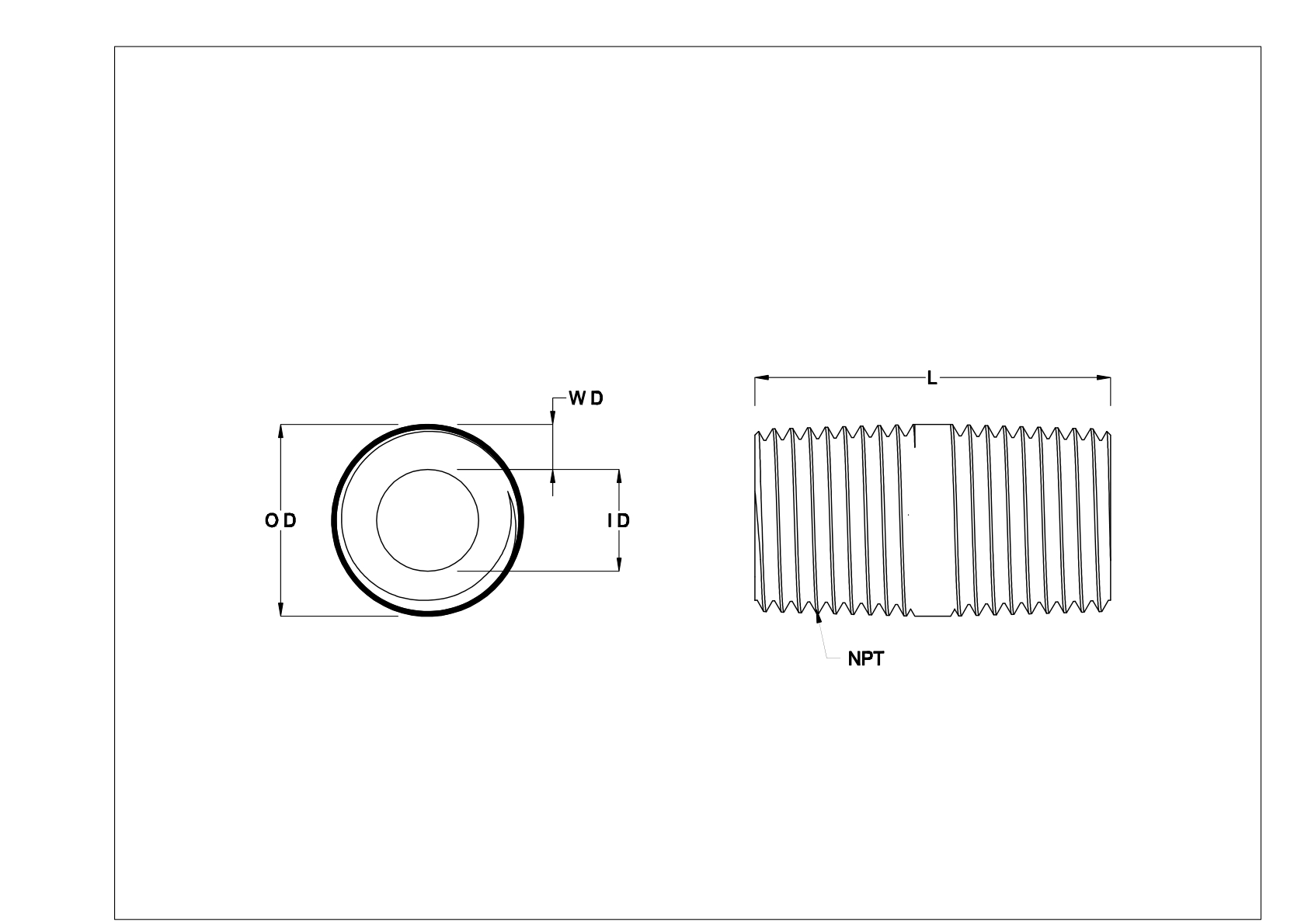 EGHFFKBI 厚壁不锈钢螺纹管接头和管道 cad drawing