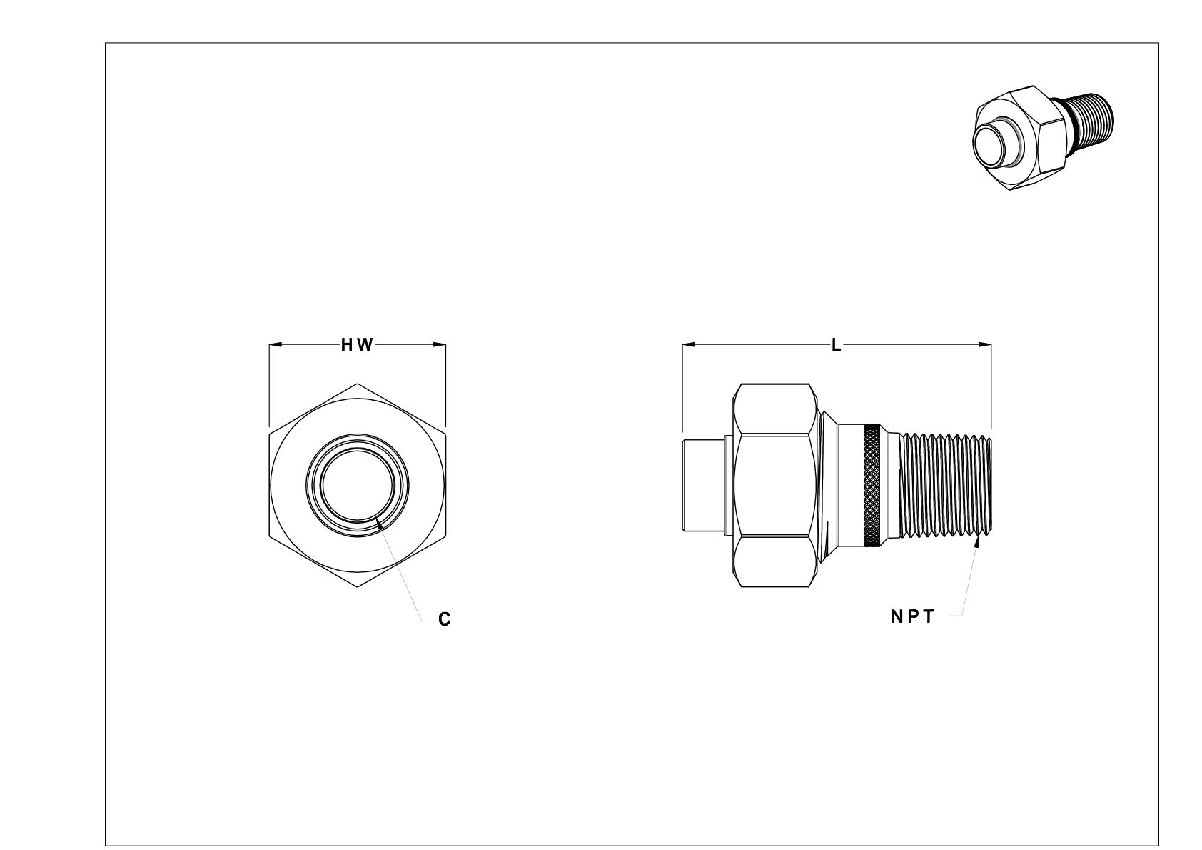 EIDIKBAC Medium-Pressure Pipe Fittings for Joining Dissimilar Metals cad drawing