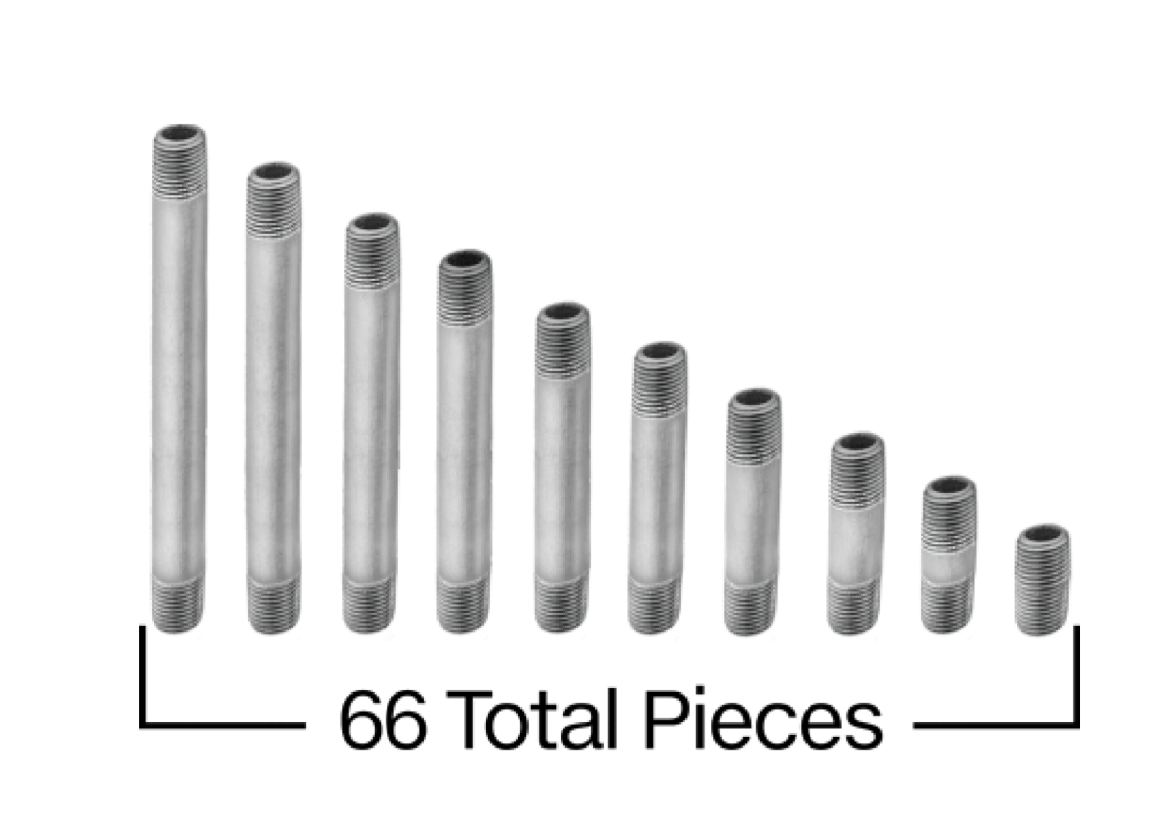 EJGHNBBF Standard-Wall Stainless Steel Threaded Pipe Nipple and Pipe Assortments cad drawing