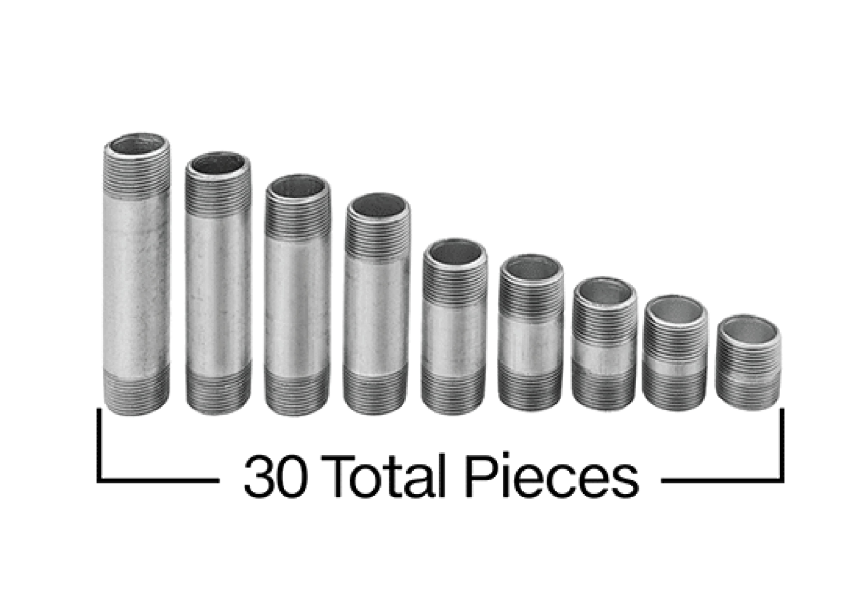 EJGHNBBH Standard-Wall Stainless Steel Threaded Pipe Nipple and Pipe Assortments cad drawing