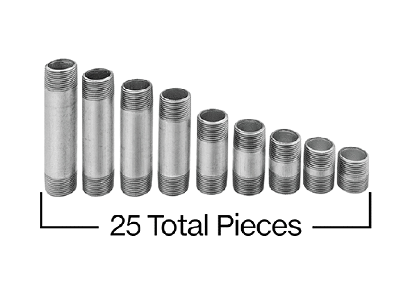 EJGHNBDD Standard-Wall Stainless Steel Threaded Pipe Nipple and Pipe Assortments cad drawing