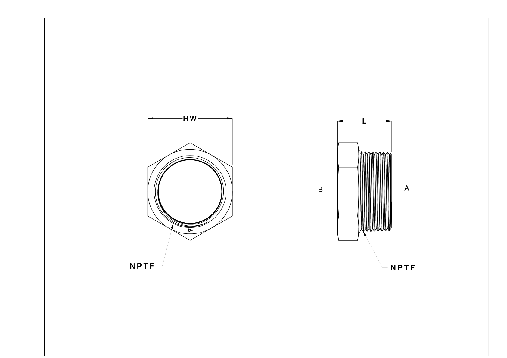 FDCDNCB 带密封剂的低压镀锌铁和钢螺纹管接头 cad drawing