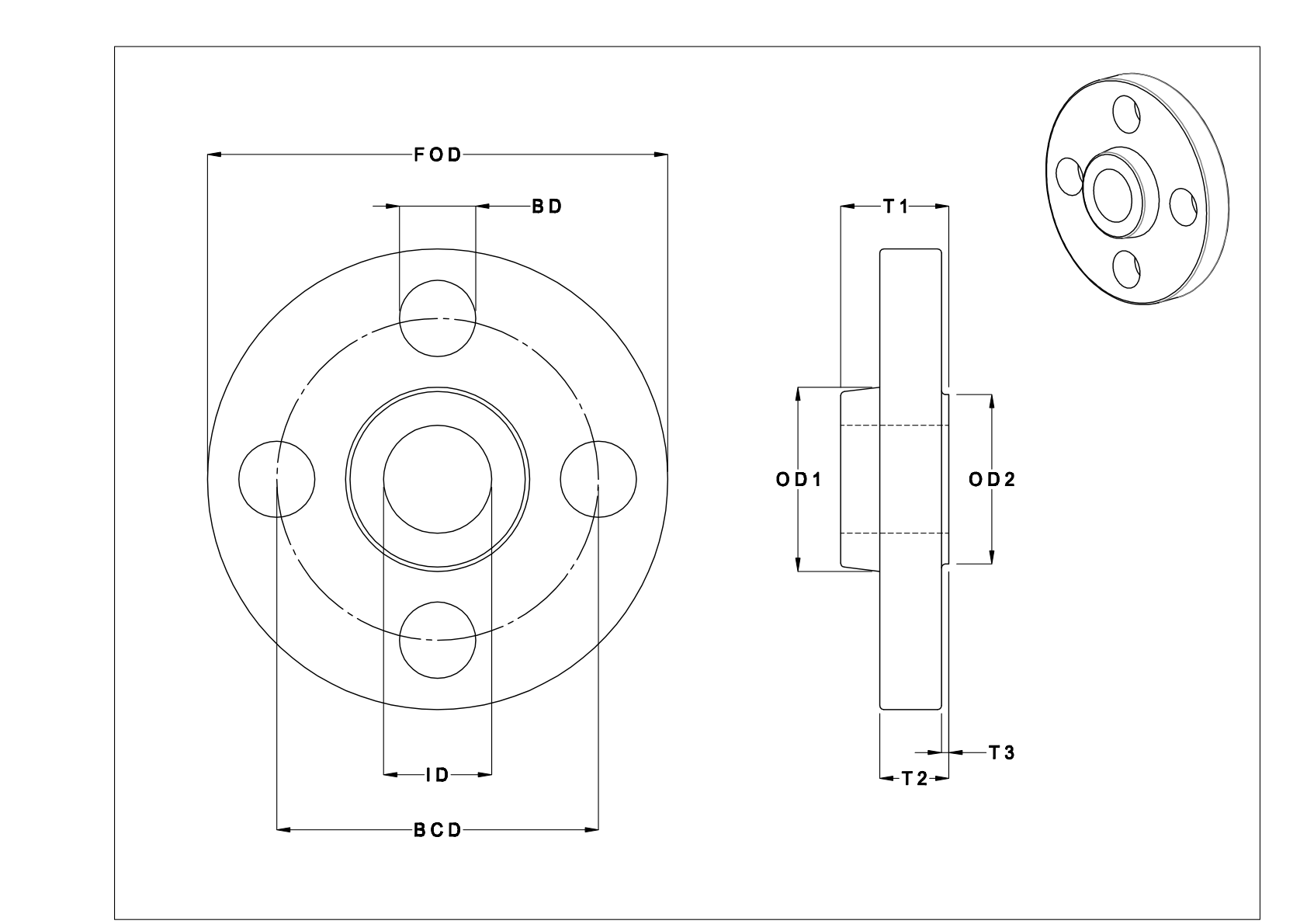 GIAGKEDH High-Pressure Steel Unthreaded Pipe Flanges cad drawing