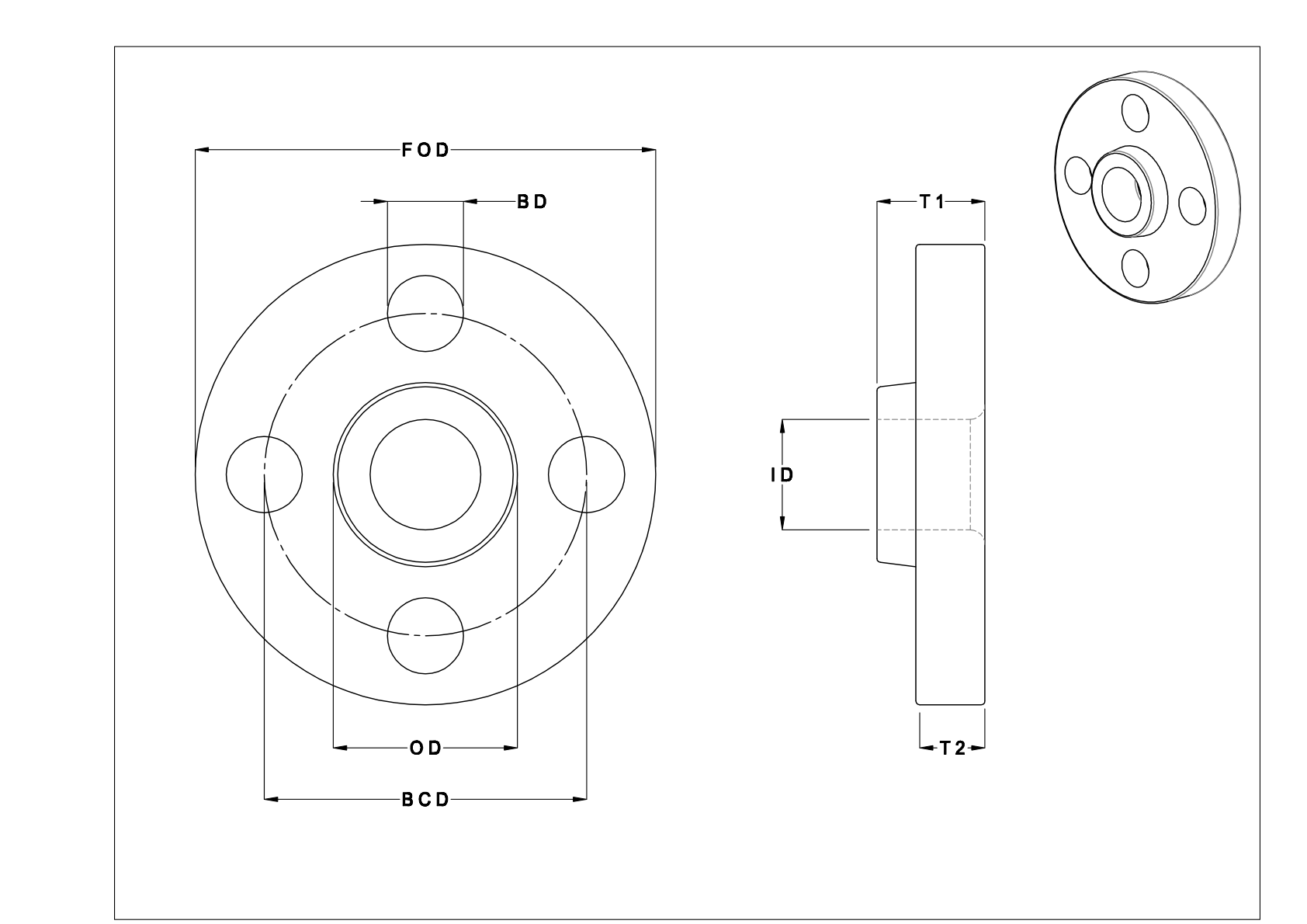 EJIBTCEB 高压钢制无螺纹钢管法兰 cad drawing