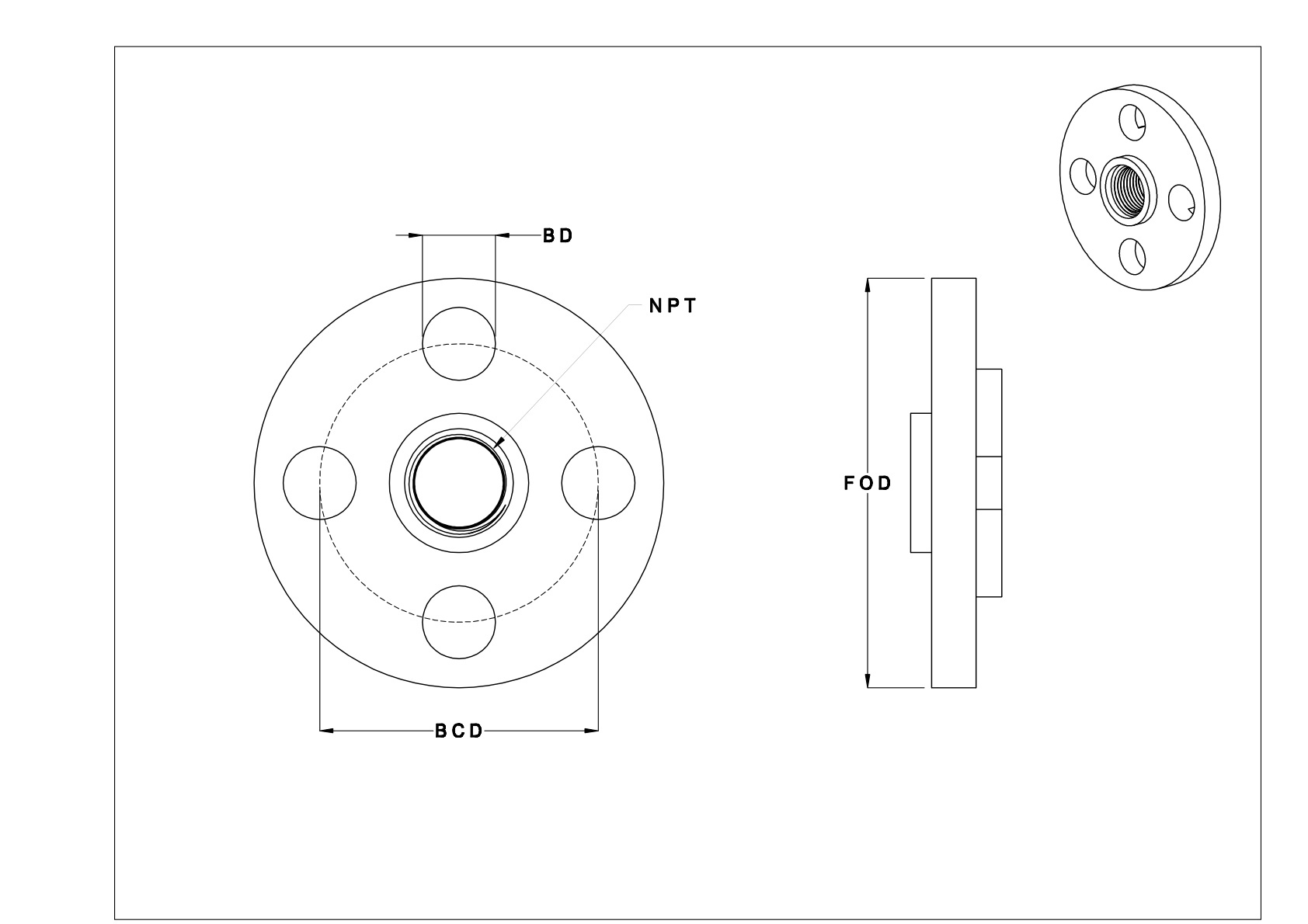 IBCIKBD Low-Pressure Steel Threaded Pipe Flanges cad drawing