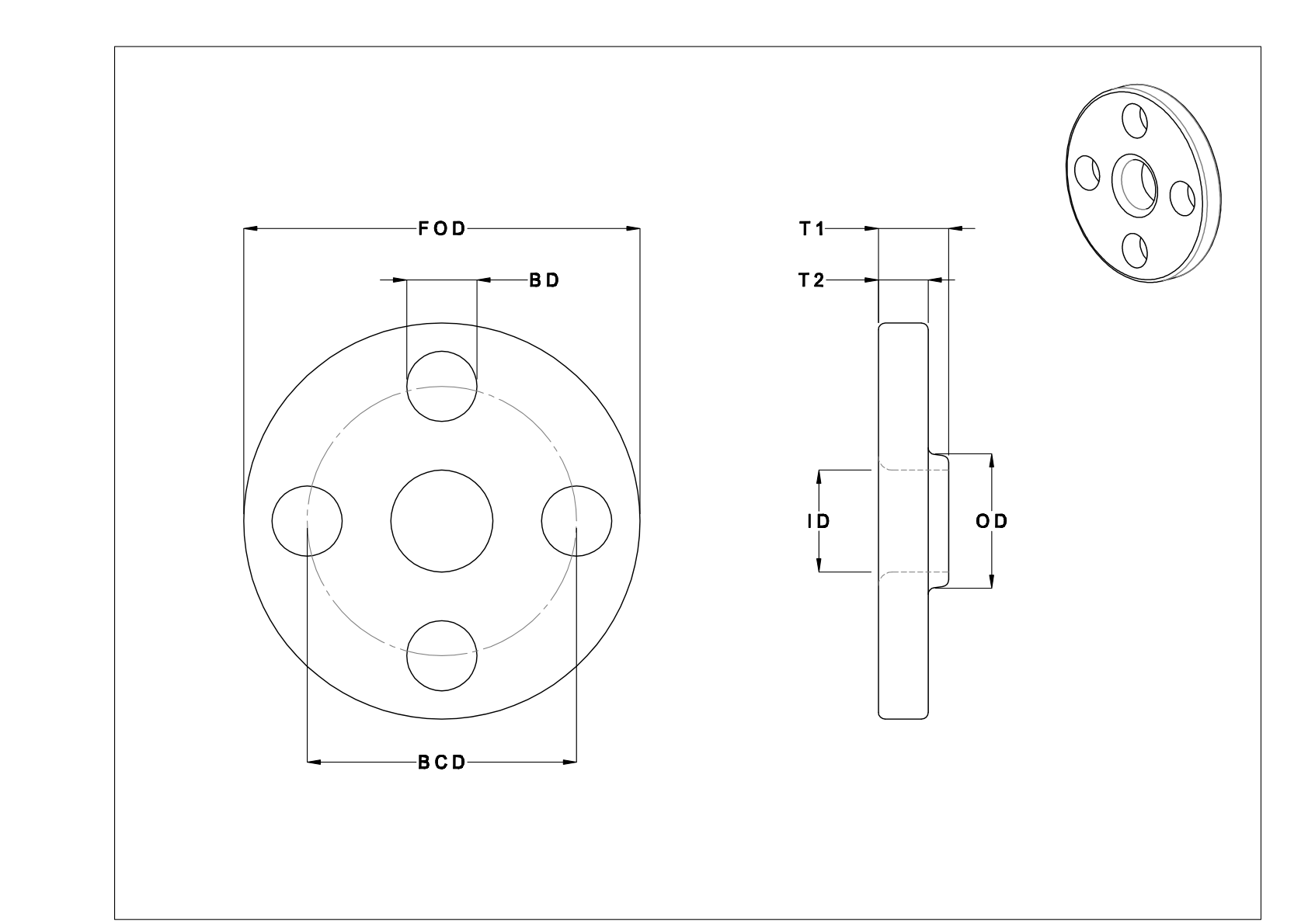 GIAJFKECB Low-Pressure Steel Unthreaded Pipe Flanges cad drawing