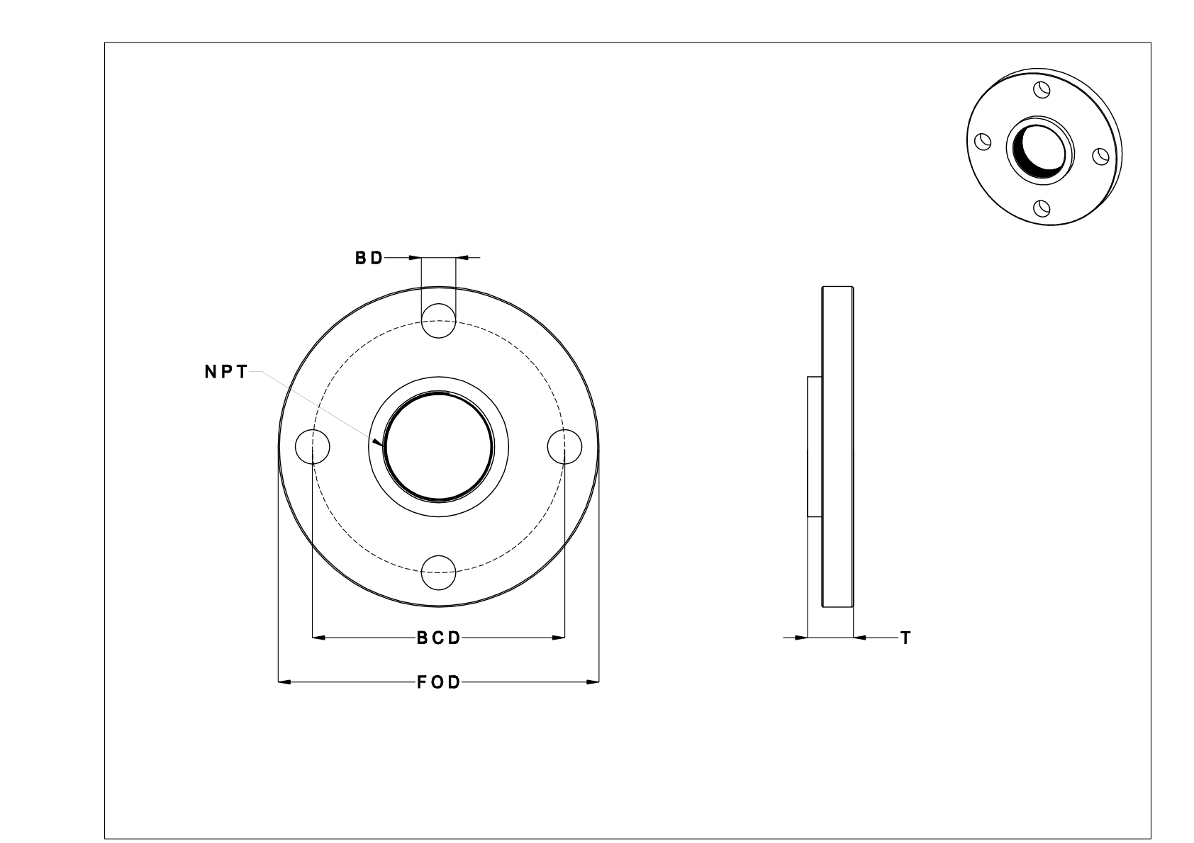 GIBIFKBAC FM-Approved Low-Pressure Cast Iron Threaded Pipe Flanges cad drawing