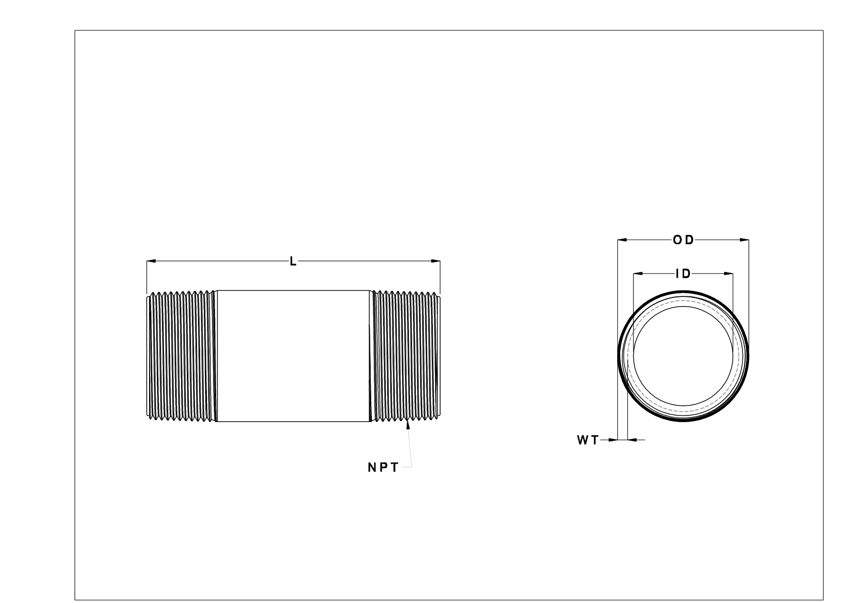 HIBJKED 用于连接异种金属的标准壁镀锌钢管接头和钢管 cad drawing