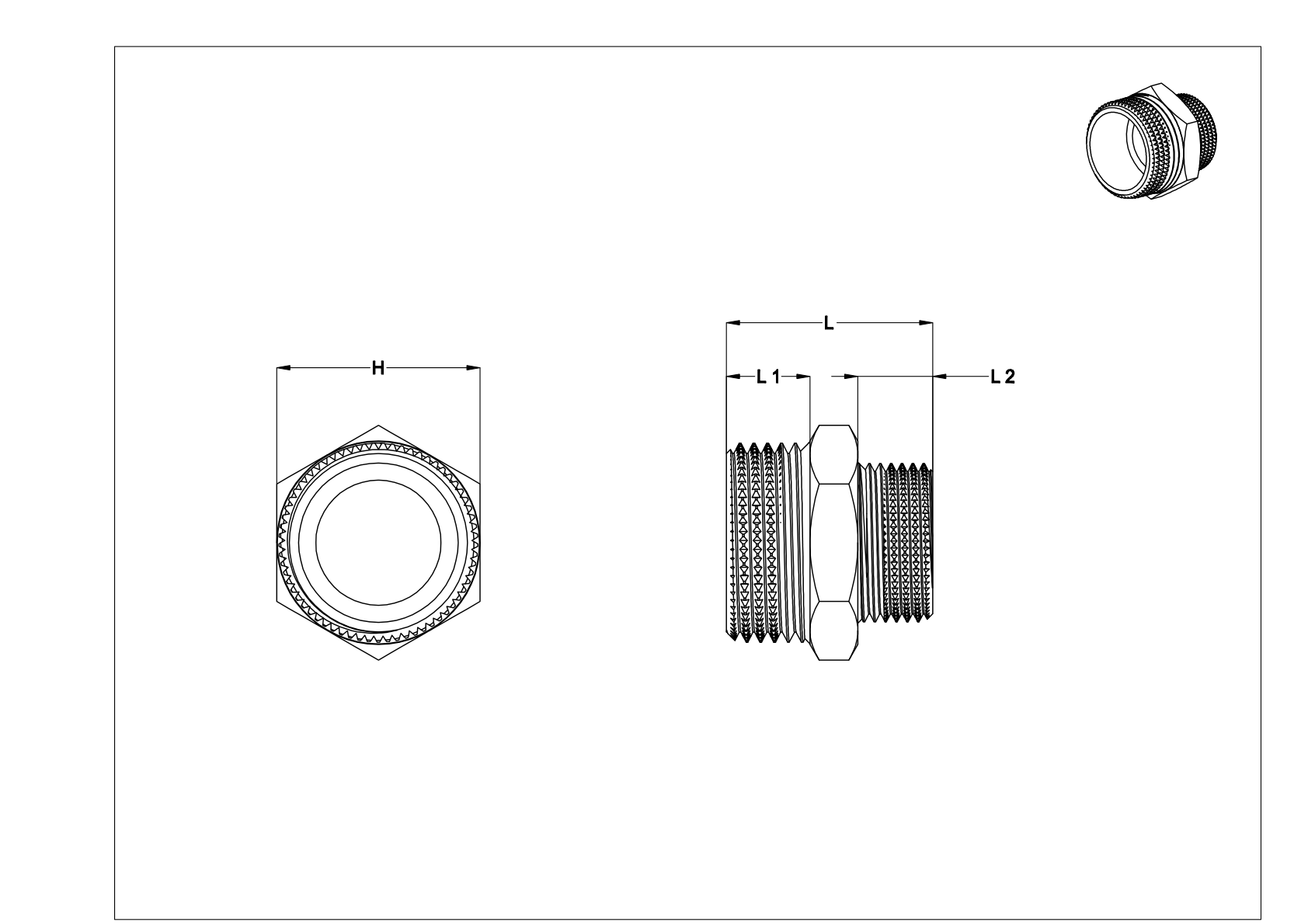 JEJBNBAD 中压电镀黄铜螺纹管接头 cad drawing